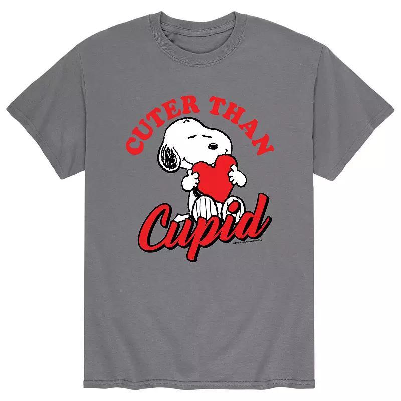 Mens Peanuts Cuter Cupid Tee Grey Product Image