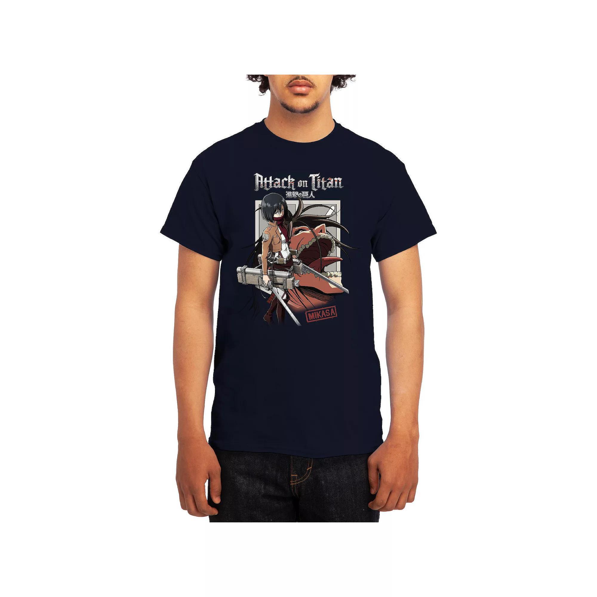 Men's Attack on Titan Mikasa & Titan Graphic Tee, Boy's, Size: XL, Grey Navy Product Image