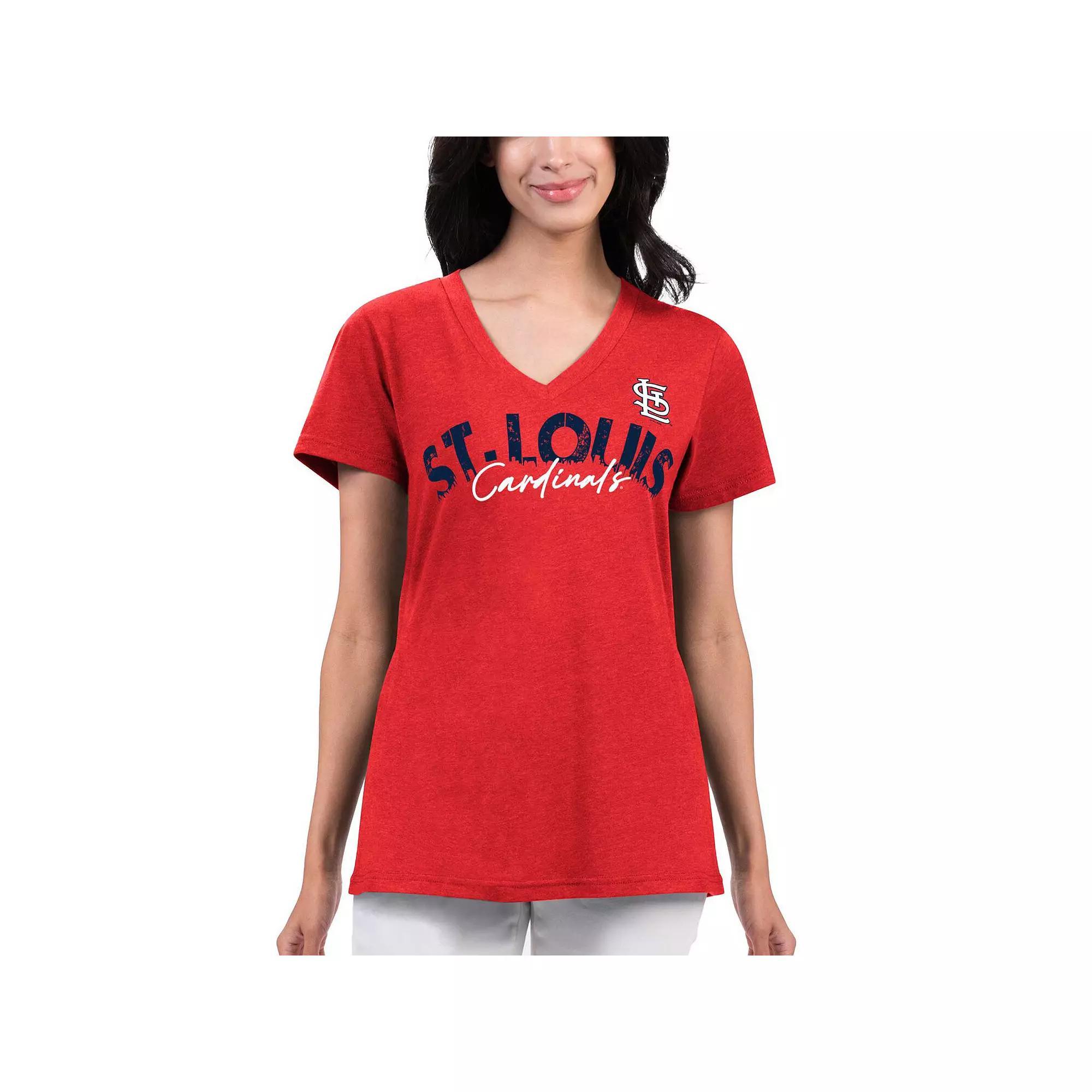 Women's G-III 4Her by Carl Banks Red St. Louis Cardinals Key Move V-Neck T-Shirt, Size: XS Product Image