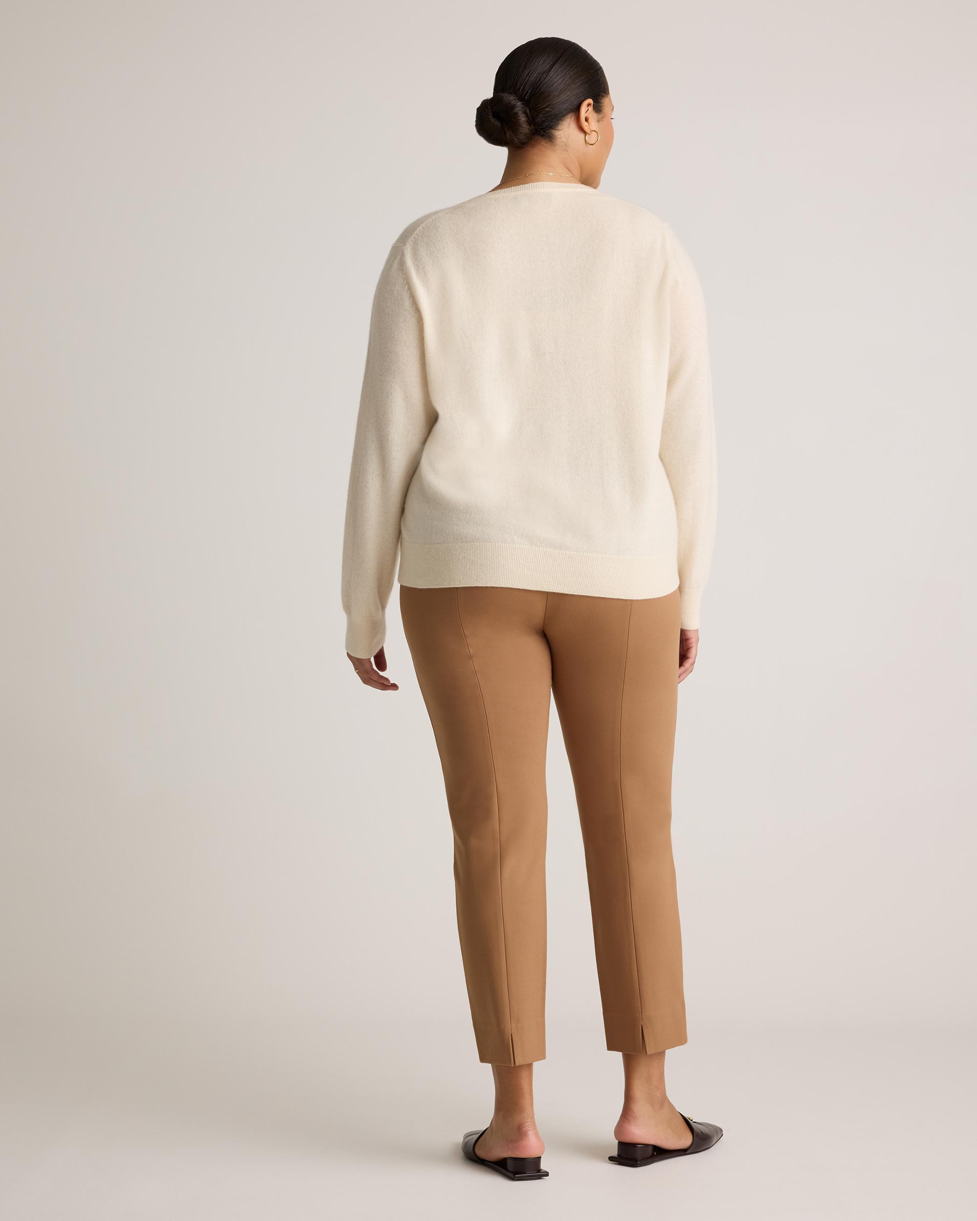 Quince | Women's Ultra-Stretch Ponte Pintuck Ankle Pants Rayon Product Image