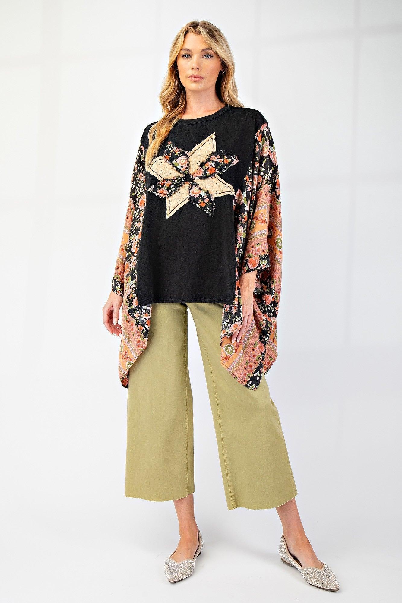 Print Mix Poncho Product Image