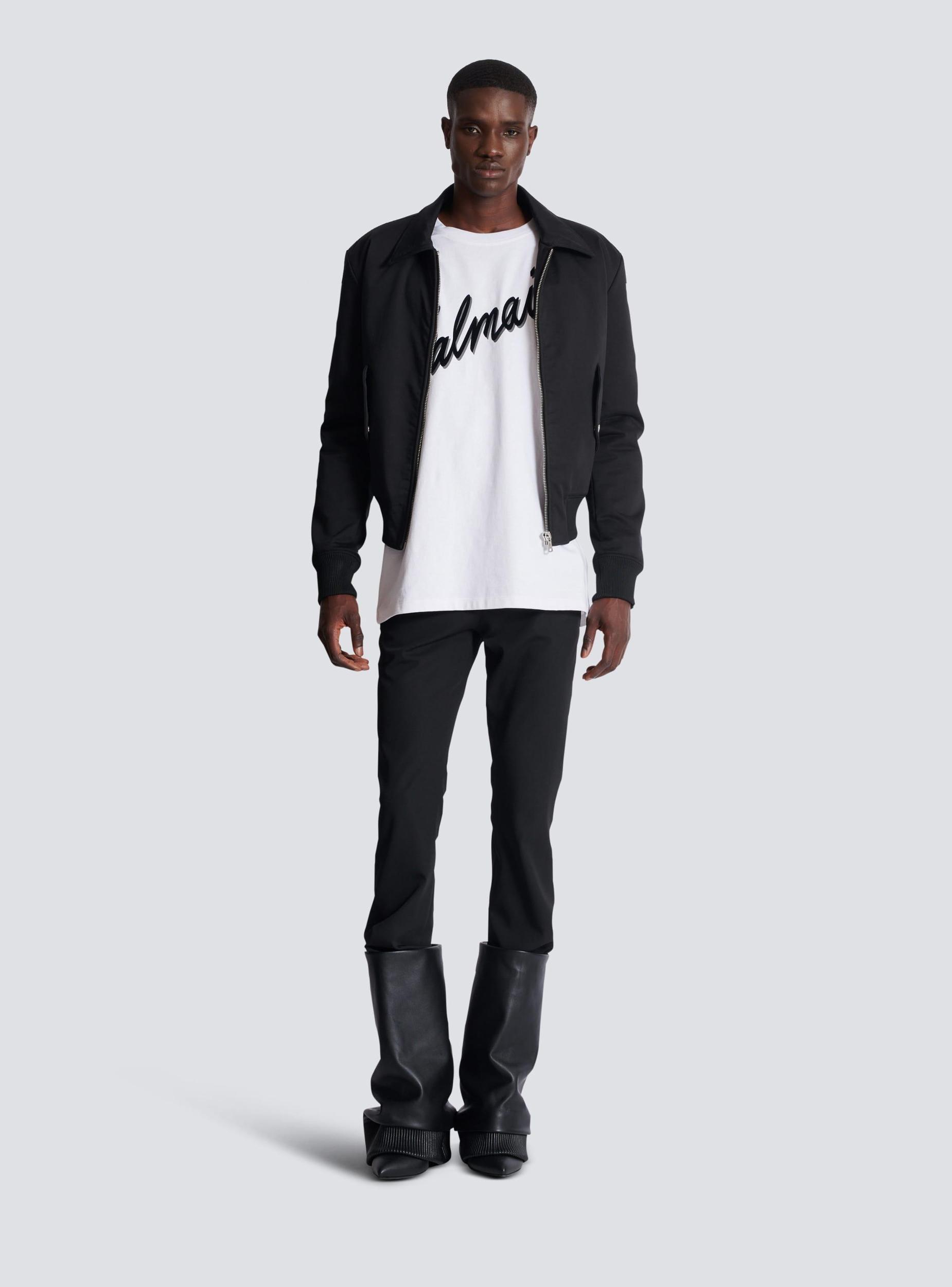 T-shirt with flocked Balmain Letter logo Product Image