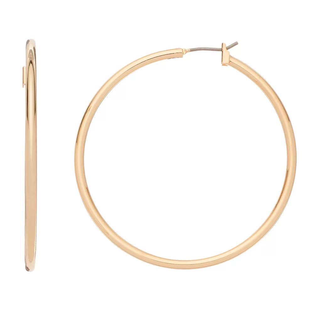 Napier Round Tube Hoop Earrings, Women's, Gold Tone Product Image