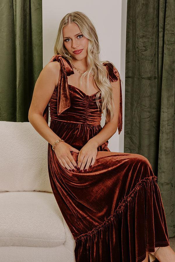 Cranberry Martini Velvet Midi in Chocolate Product Image