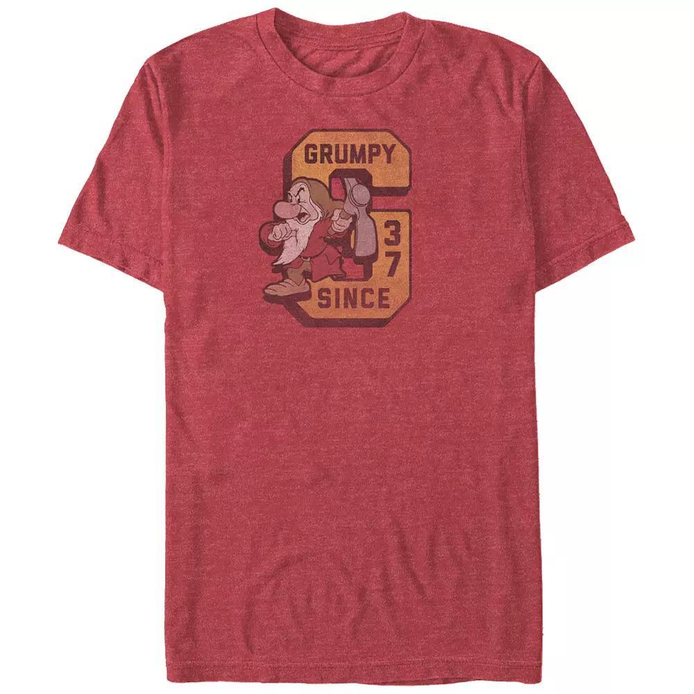 Disney Princess Snow White And The Seven Dwarfs Grumpy Since 37 Big & Tall Graphic Tee, Men's, Size: 3XL, Red Grey Product Image