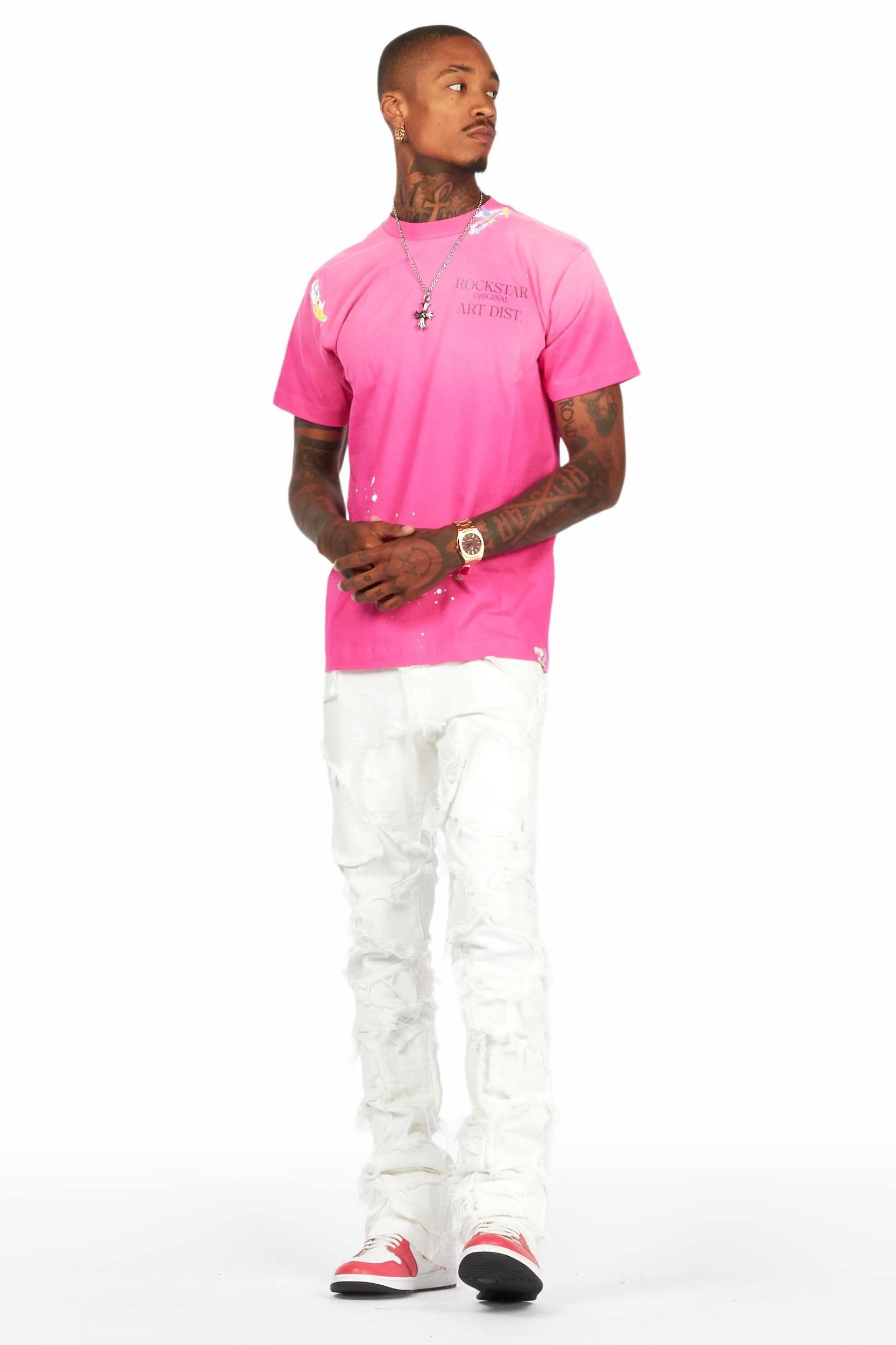 Palmer Neon Fuchsia Graphic T-Shirt Male Product Image