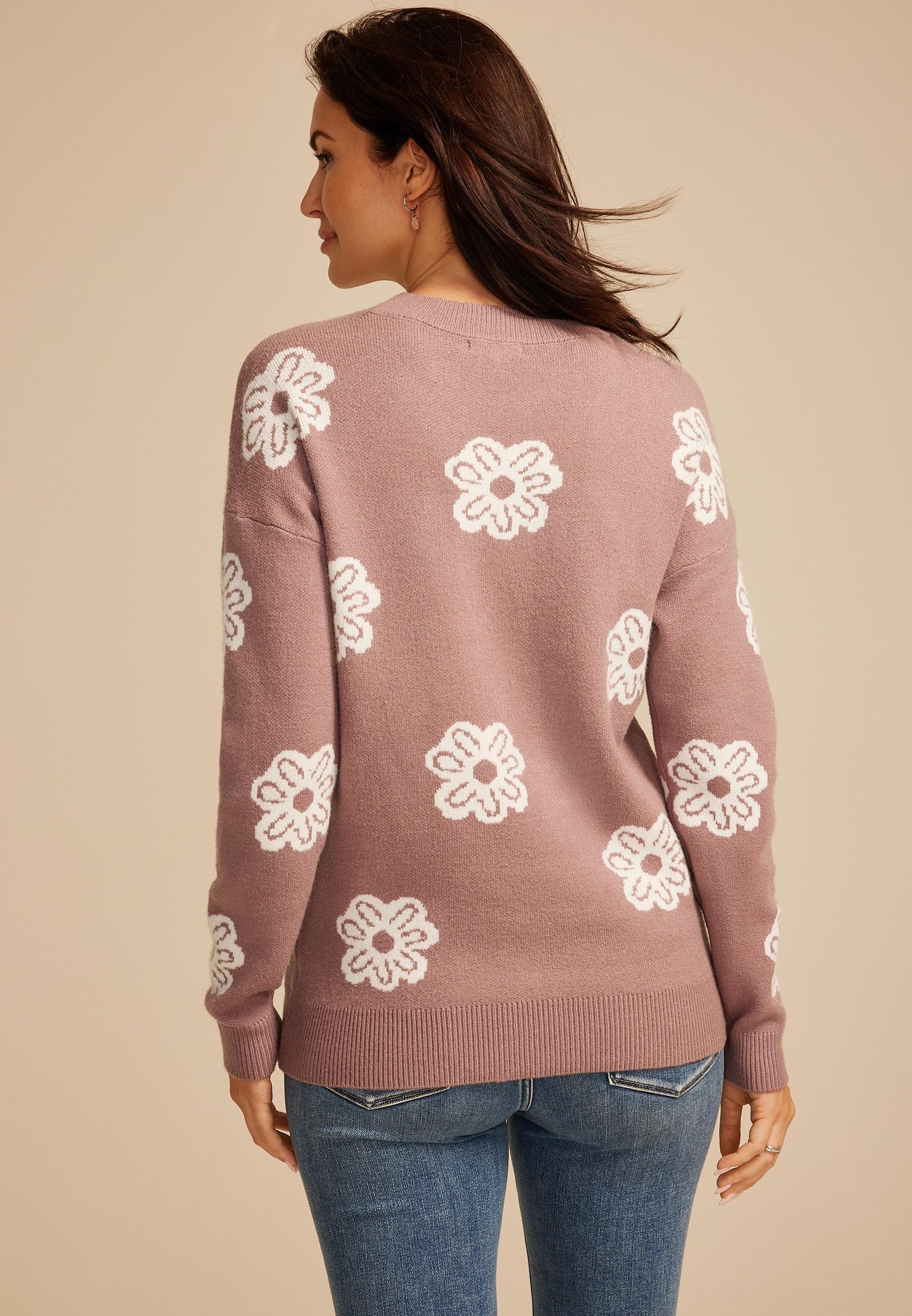 Floral Knit Sweater Product Image