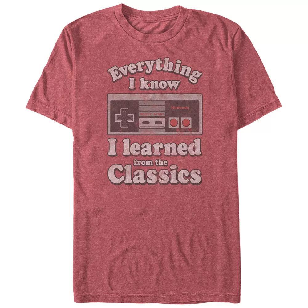 Big & Tall Nintendo I Learned From The Classics Graphic Tee, Men's, Size: 5XL, Red Grey Product Image