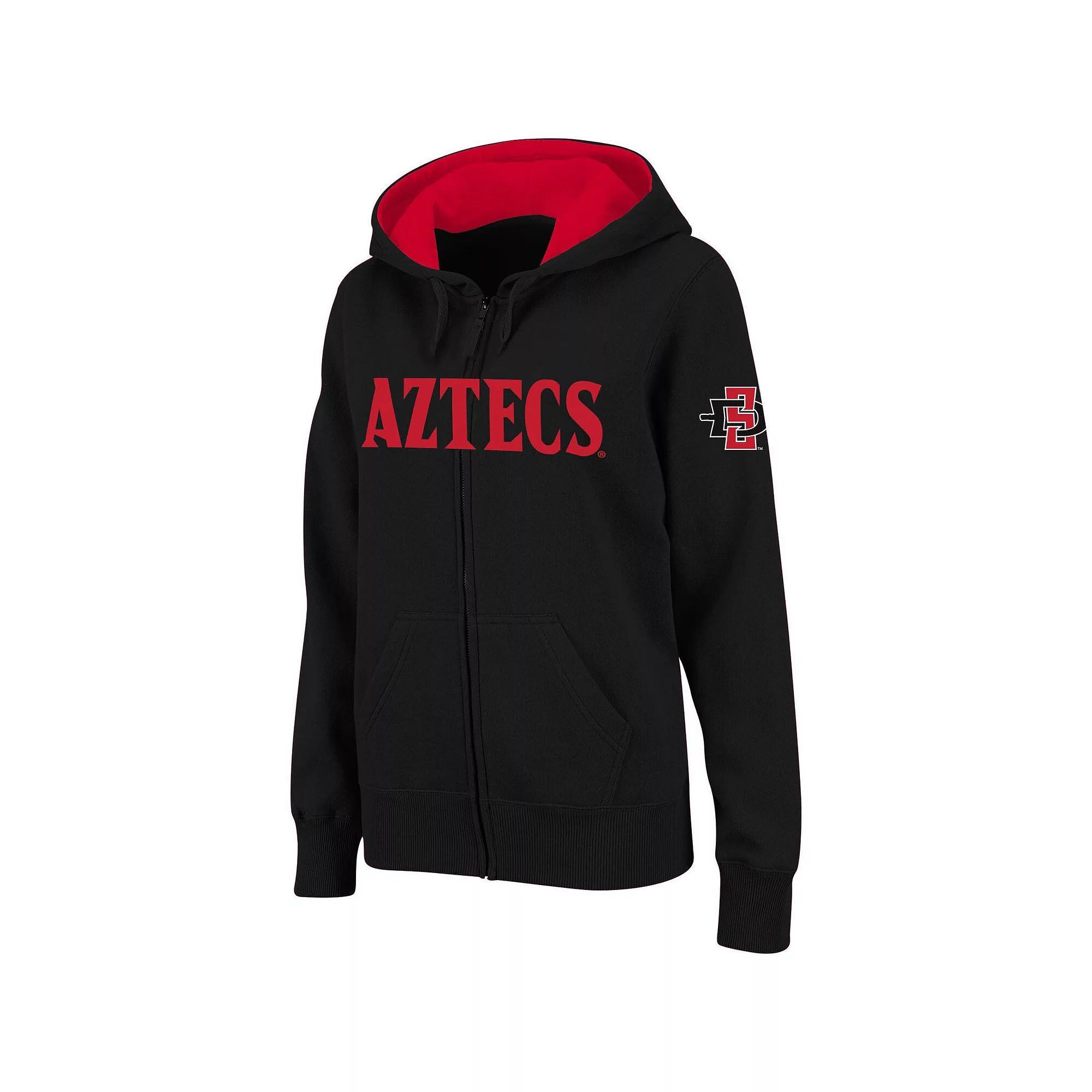 Women's Stadium Athletic Black San Diego State Aztecs Arched Name Full-Zip Hoodie, Size: Medium, Sds Black Product Image
