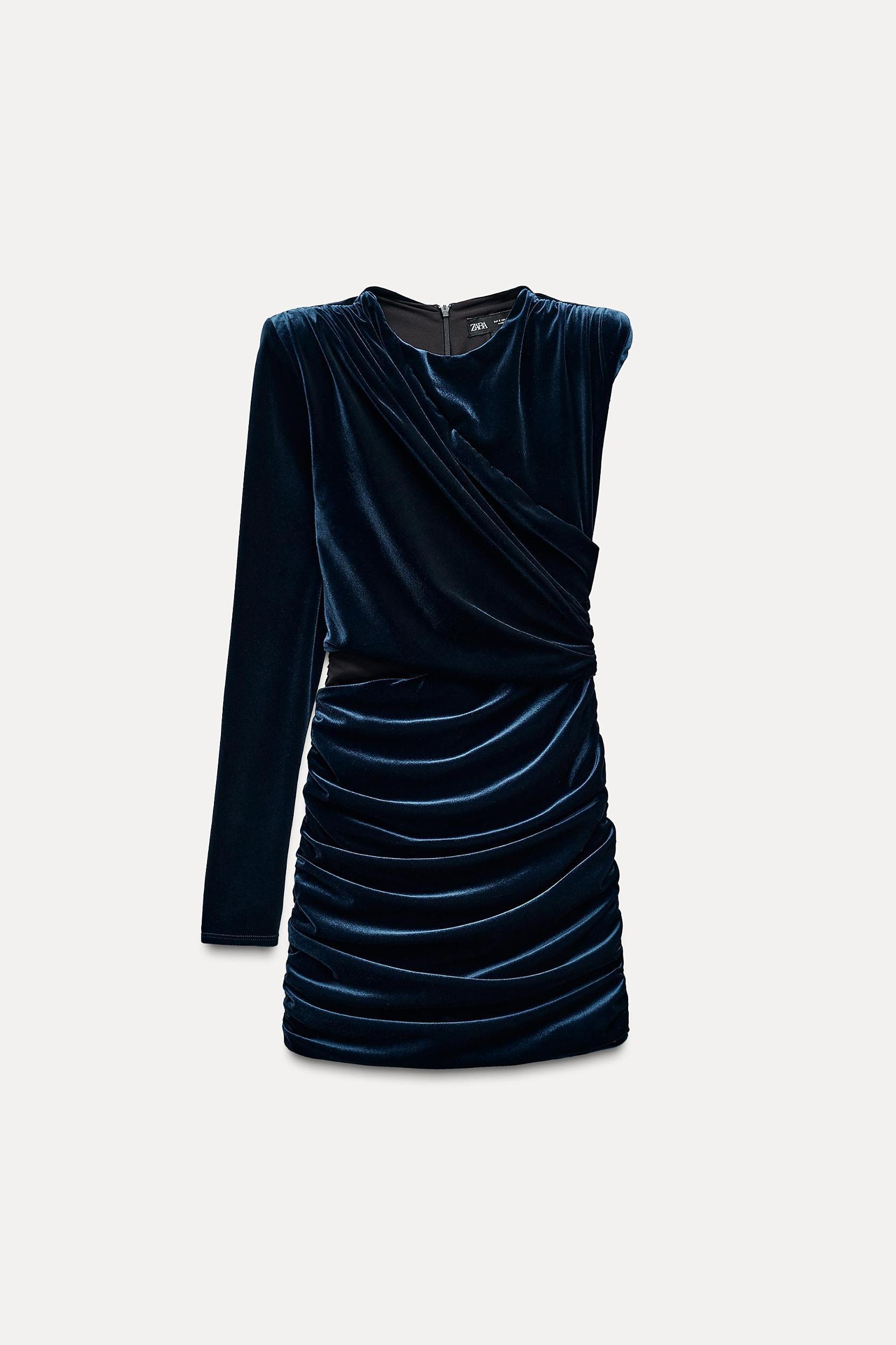 CUT OUT VELVET DRESS ZW COLLECTION Product Image