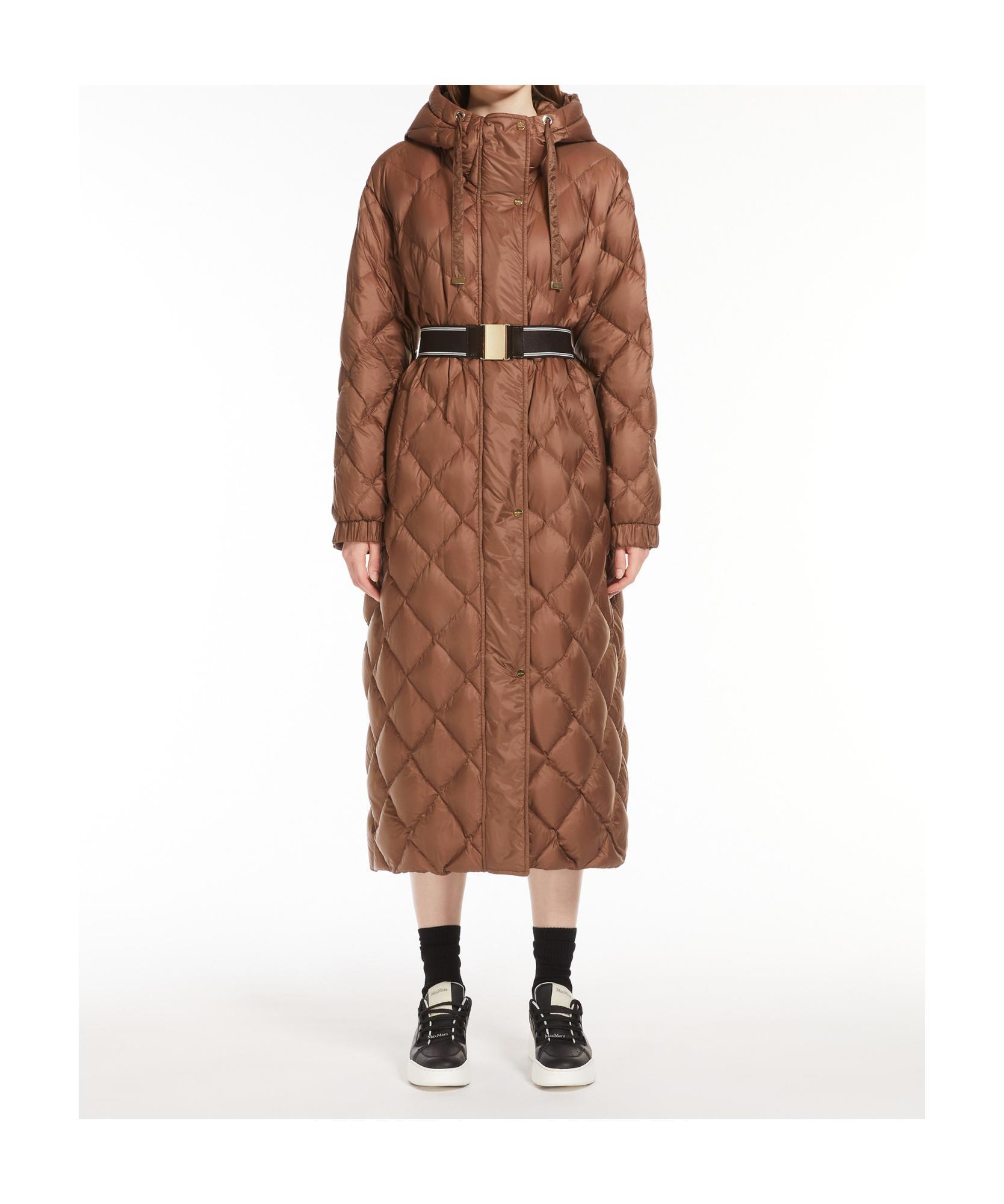 MAX MARA Trefel Diamond Quilted Long Puffer Coat In Brown Product Image