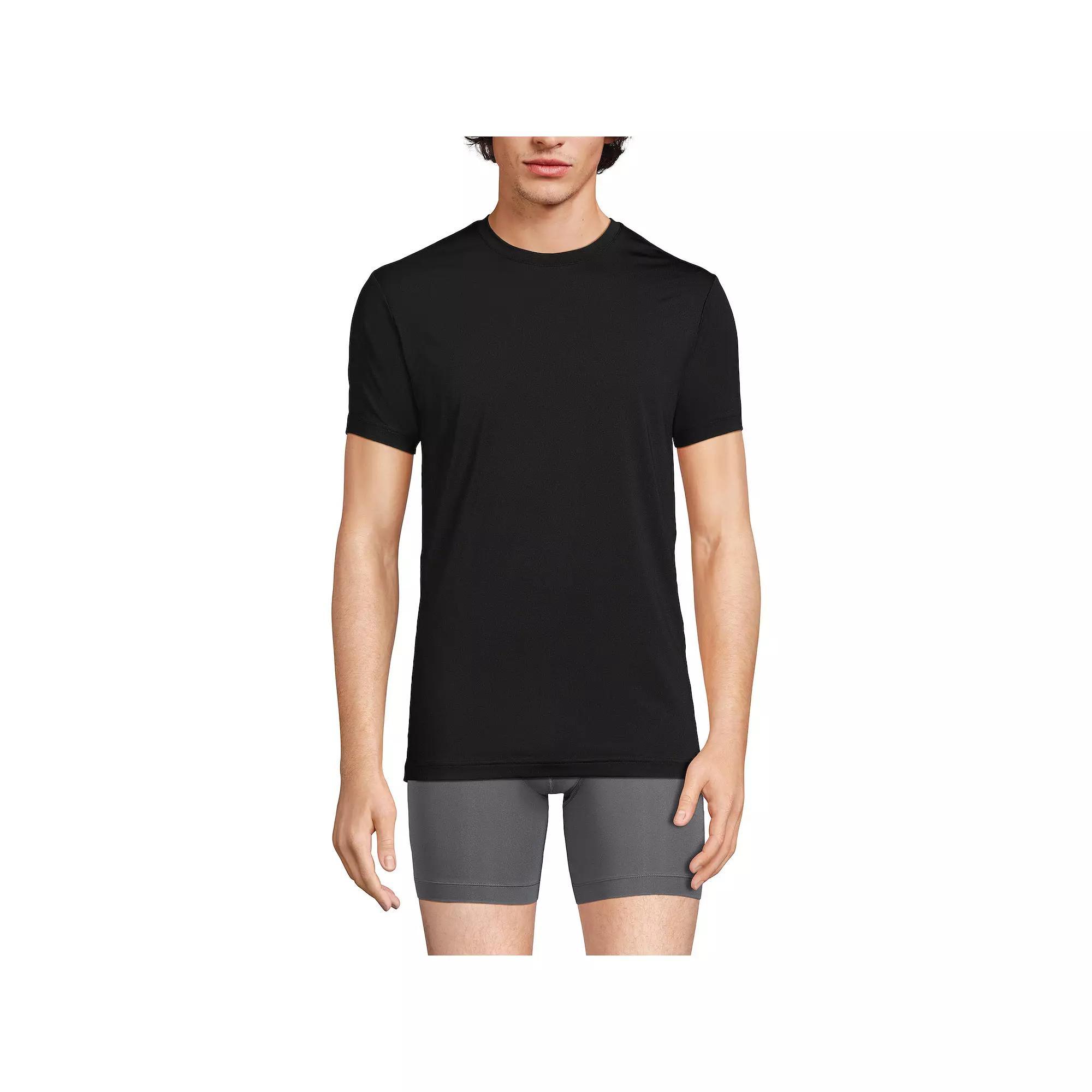 Men's Lands' End Flex Performance Crewneck Undershirt, Size: Small, White Product Image