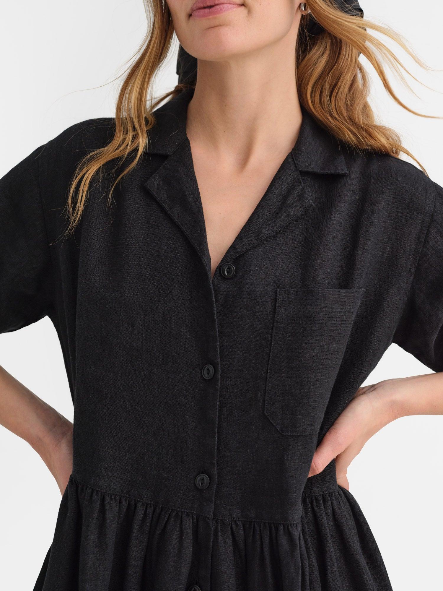 Organic Linen Shirt Dress Female Product Image
