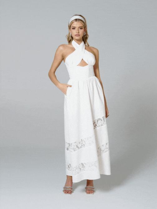 Portia Lace Dress (White) (Final Sale) Product Image