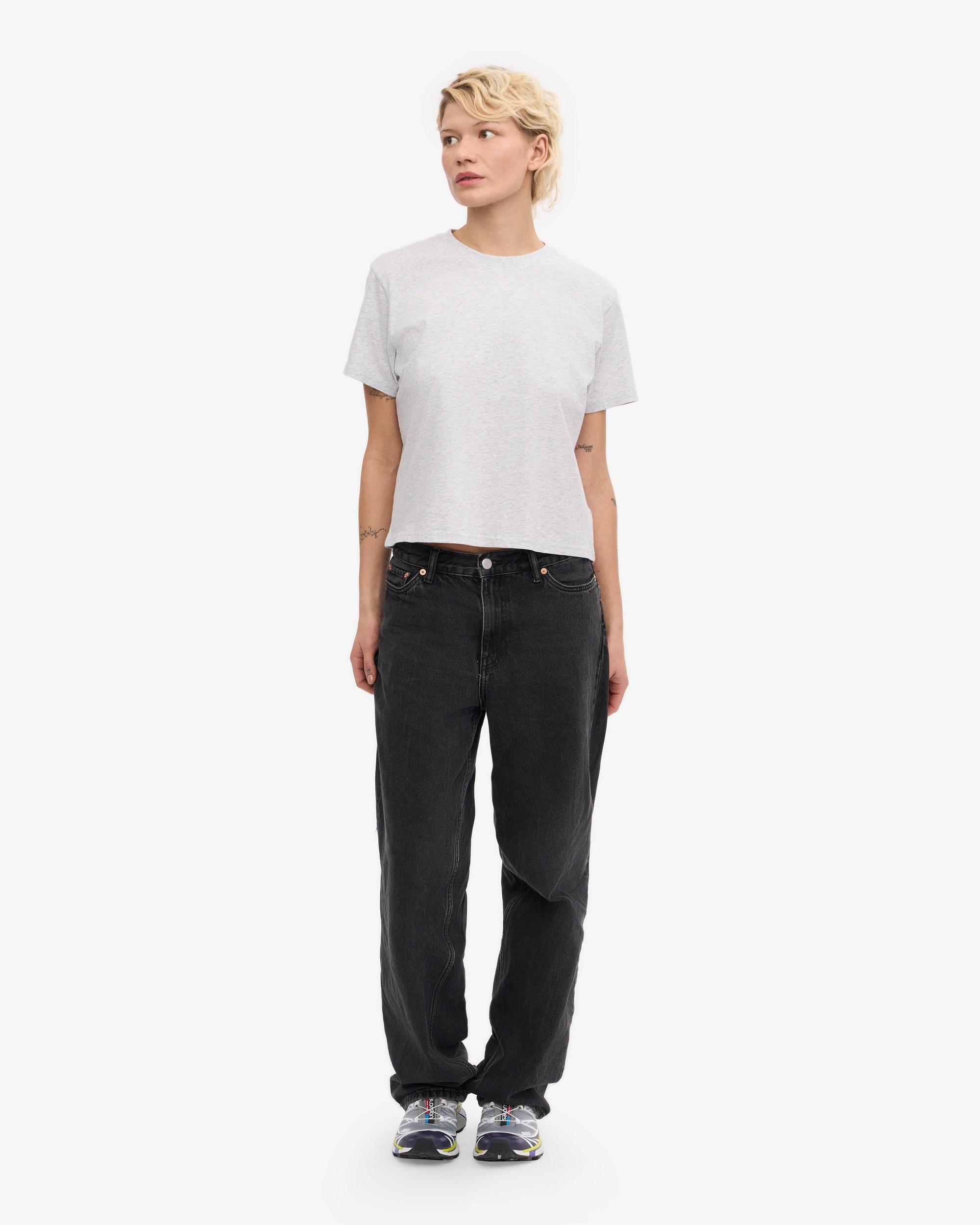 Organic Boxy Crop Tee - Snow Melange Product Image