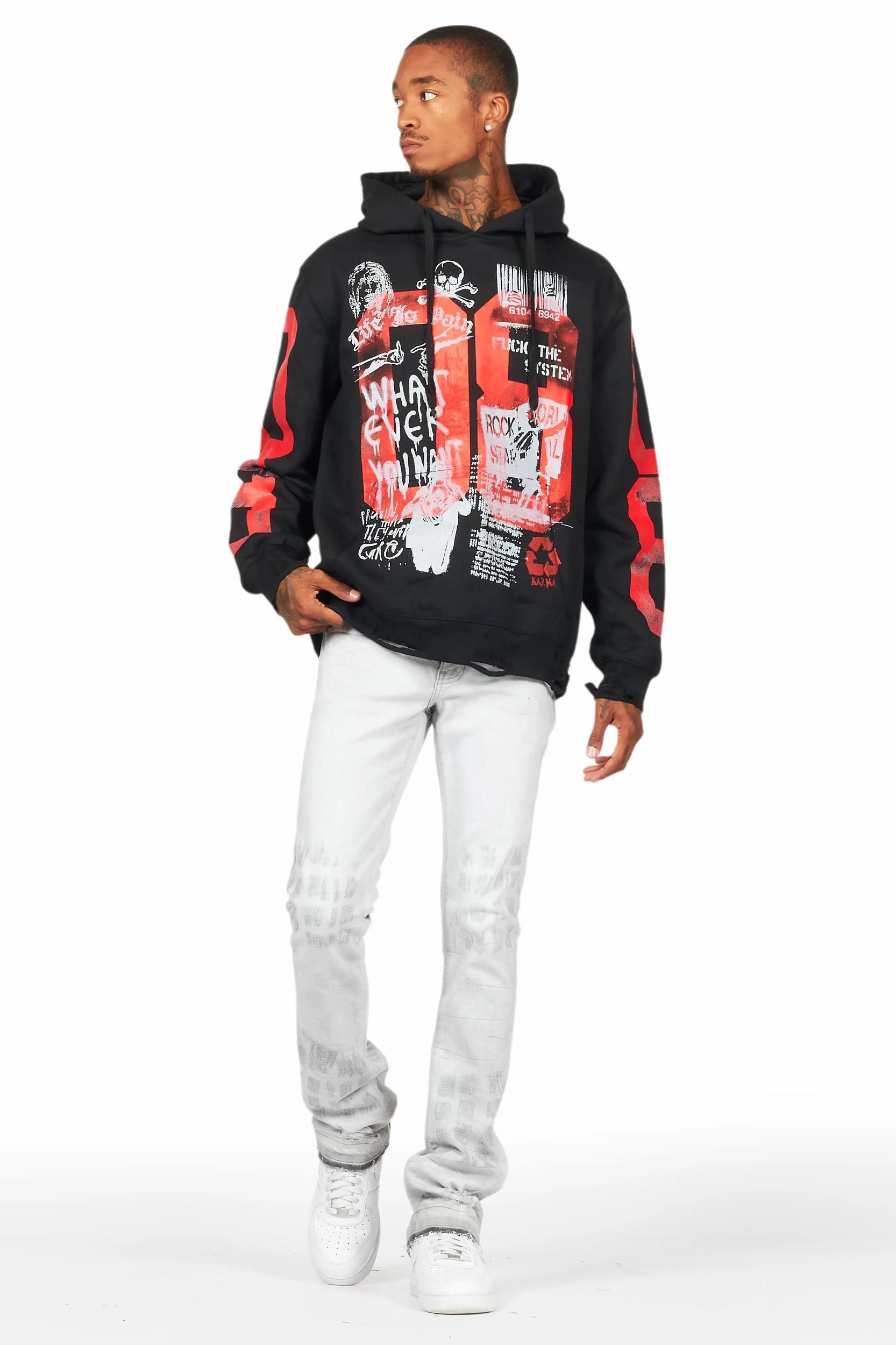 Grill Black Graphic Hoodie Male Product Image