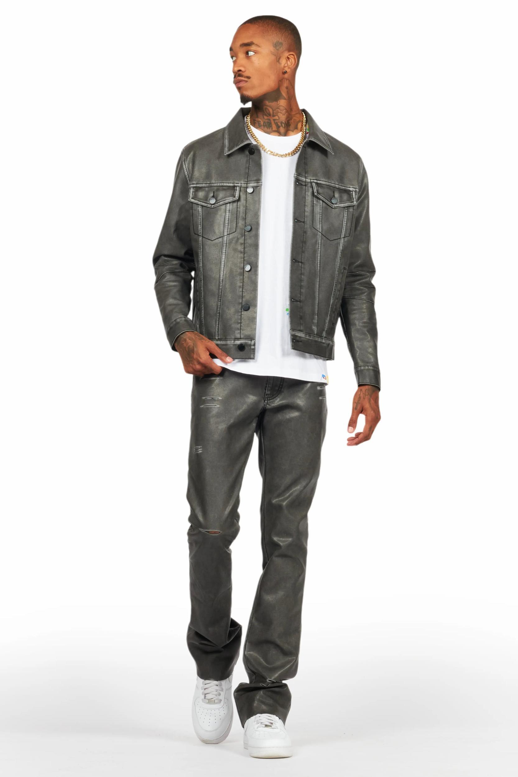 Deco Black PU Jacket Male Product Image