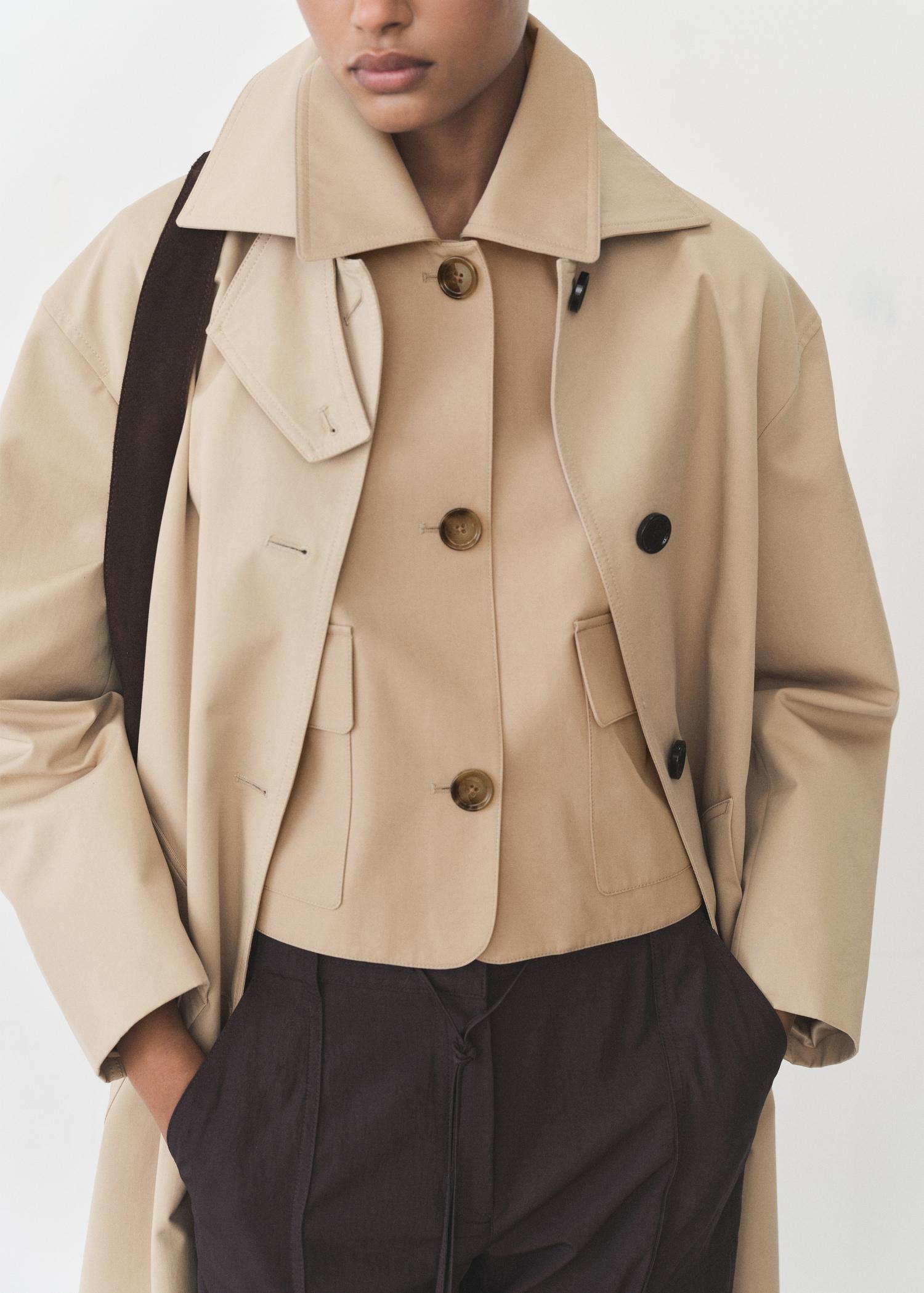 Cotton jacket with pockets - Women | MANGO USA Product Image