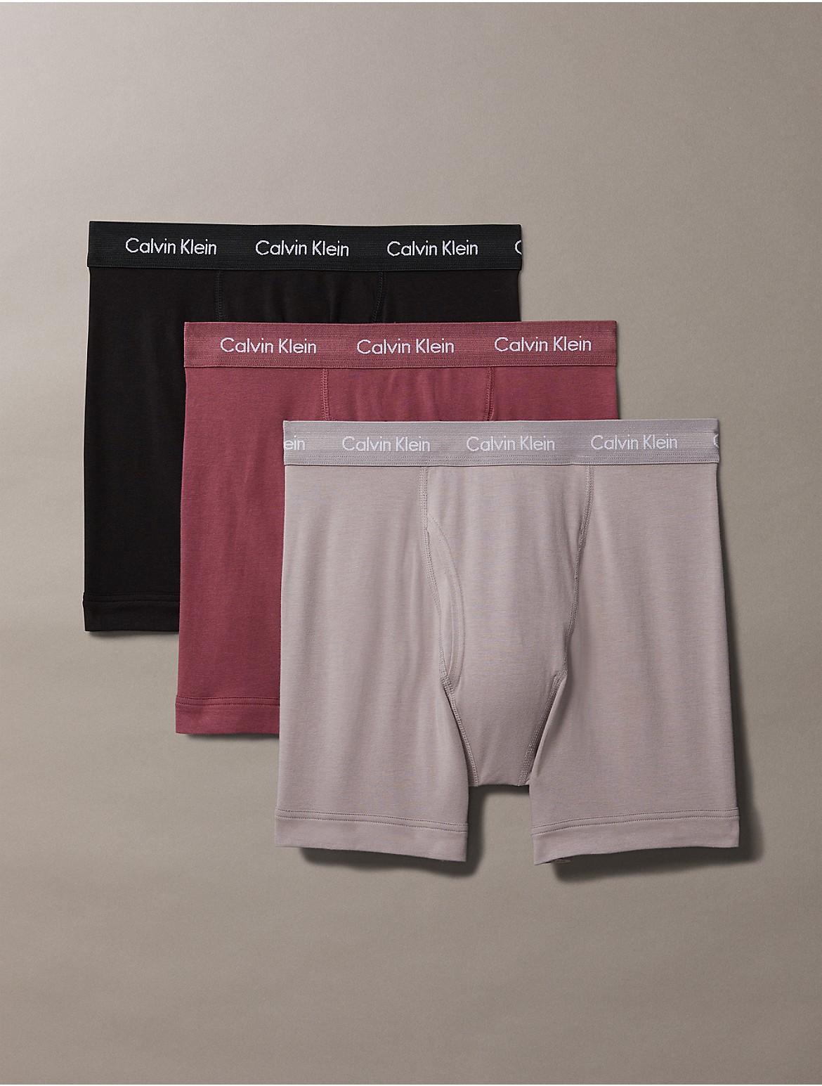 Men's Calvin Klein 3-pack Cotton Stretch Boxer Briefs, Size: Large, Black Product Image