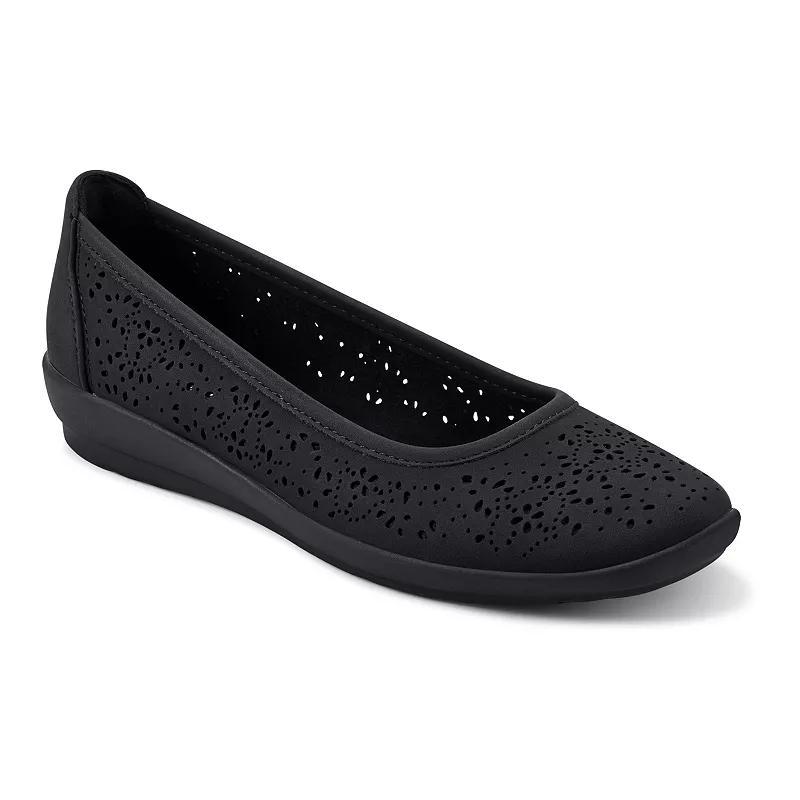 Easy Spirit Alessia Womens Perforated Demi Wedge Flats Blue Product Image