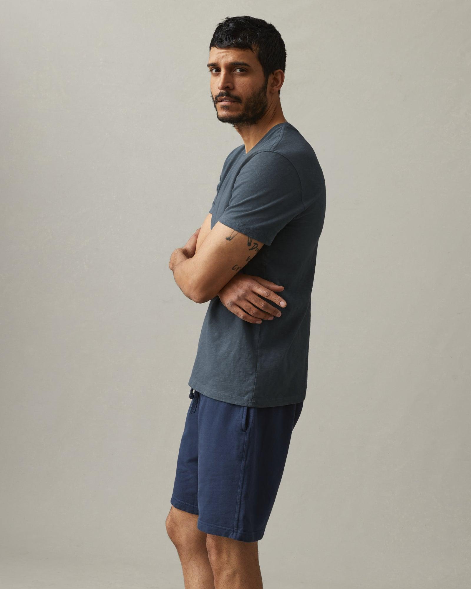 Men's Premium Slub V-Neck Tee - Vintage Indigo Male Product Image