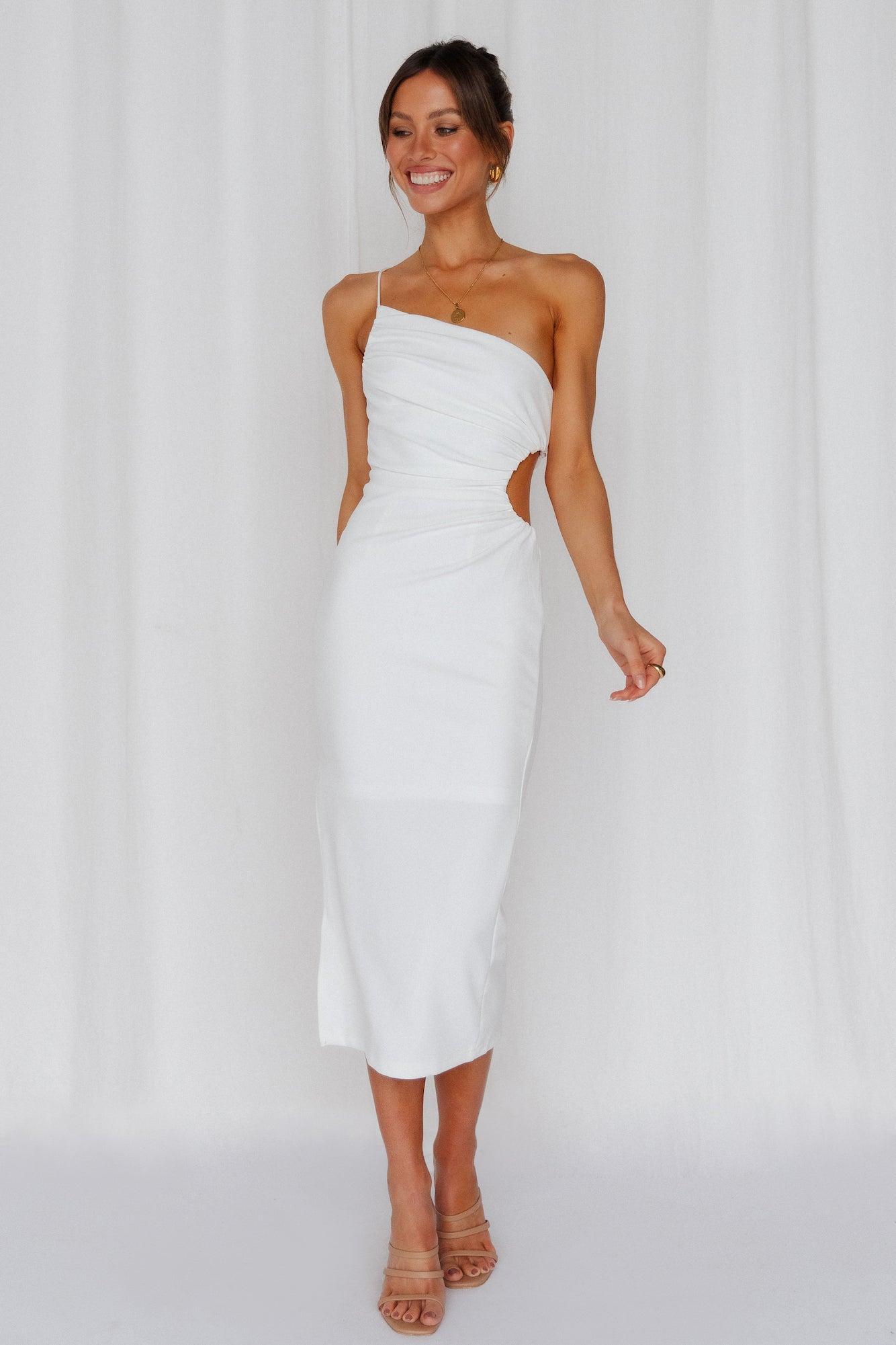 Smooth Lines Midi Dress White Product Image