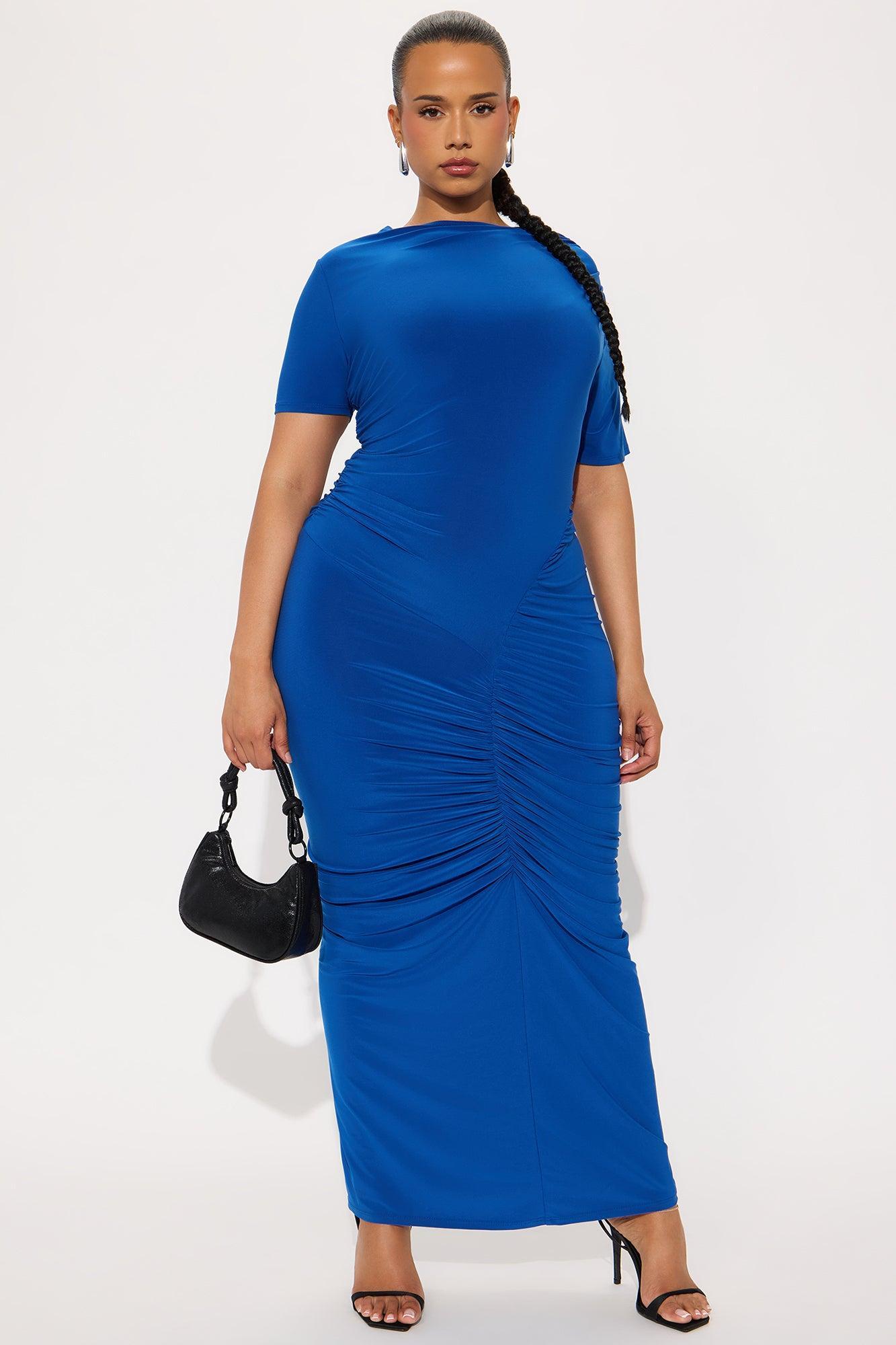 Keep Calling Ruched Maxi Dress - Royal Product Image
