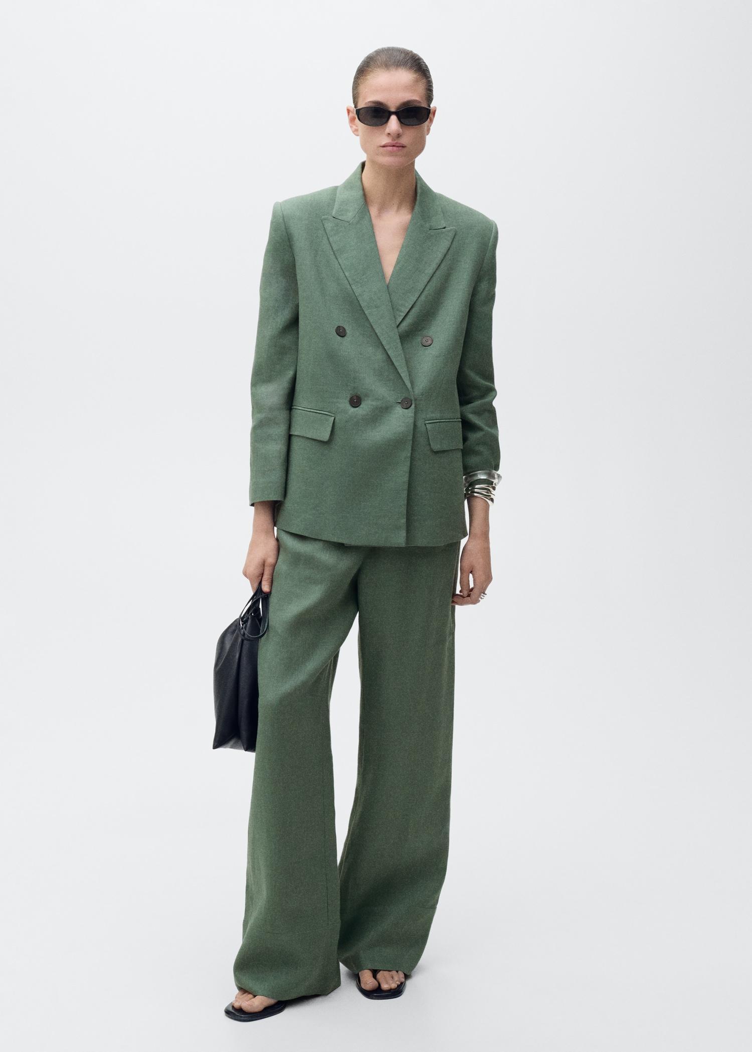 Linen suit blazer - Women | MANGO USA Product Image