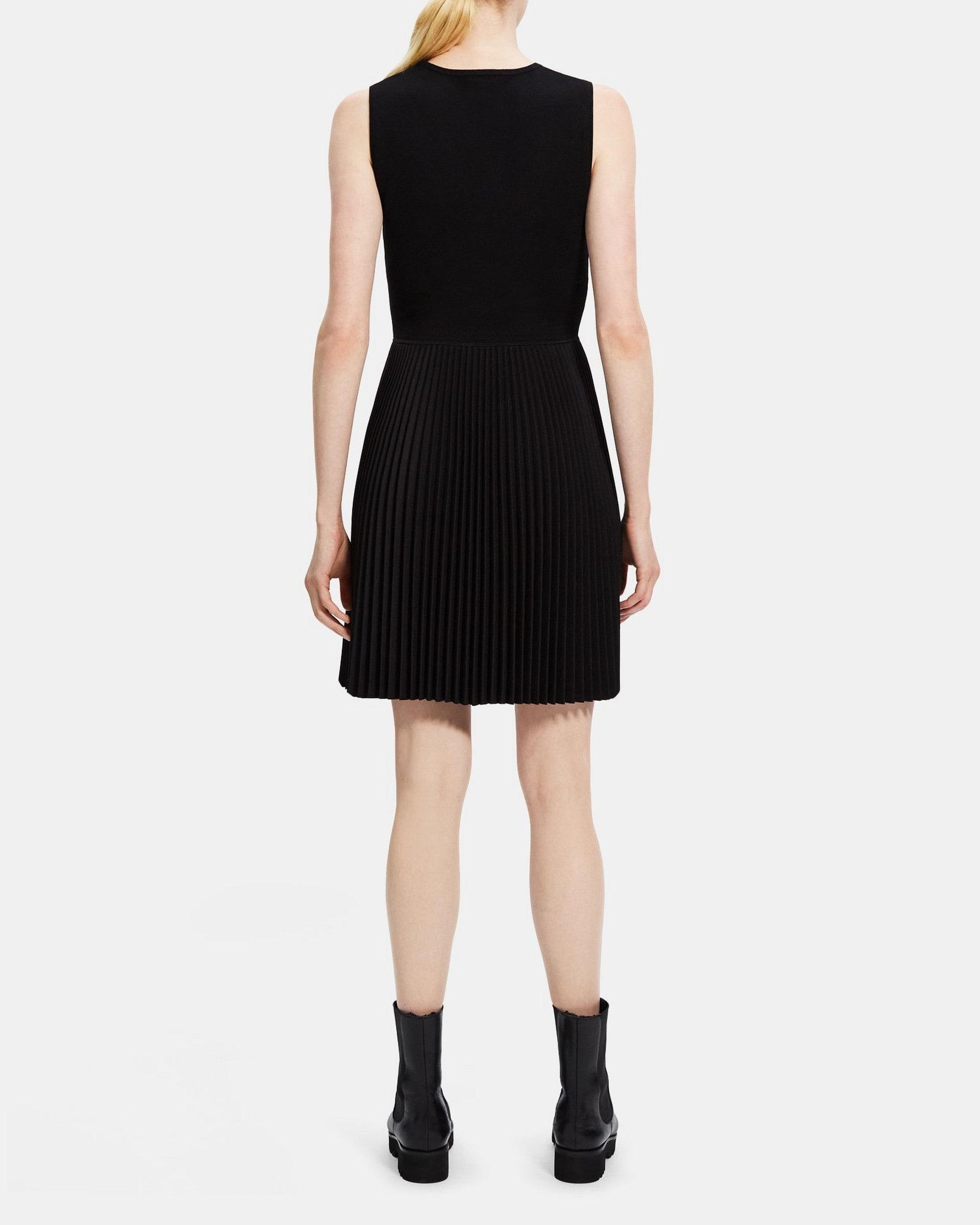 Pleated Combo Dress in Flannel Product Image