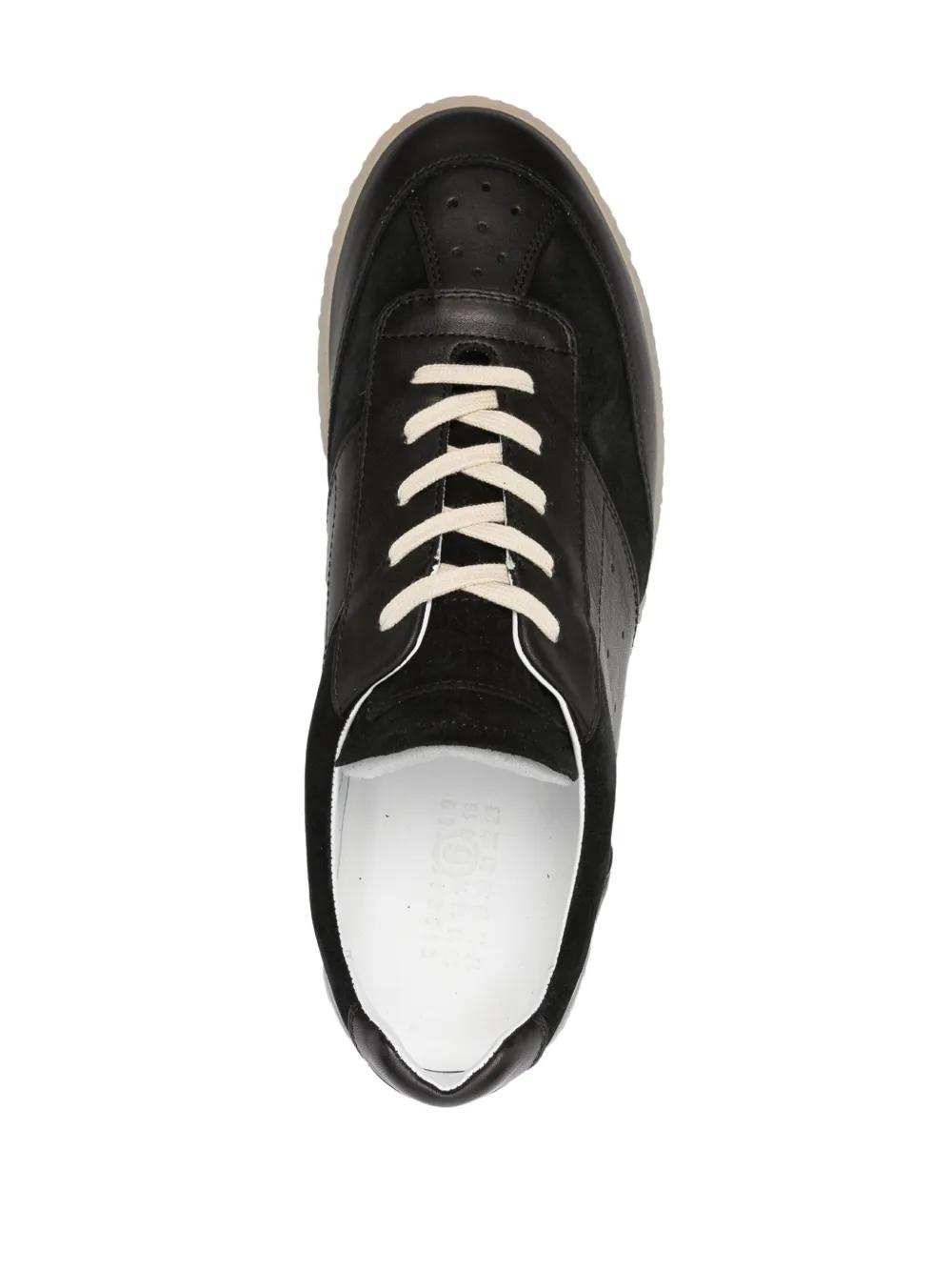 lace-up leather sneakers  Product Image