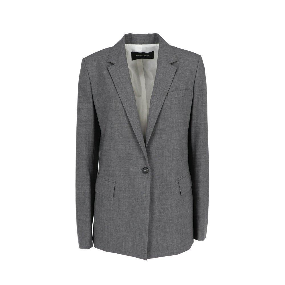 FABIANA FILIPPI Single Breasted Tailored Blazer In Grey Product Image