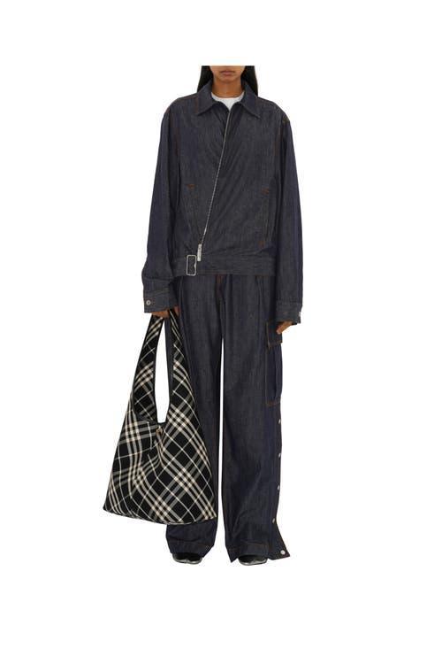 BURBERRY Large Check Shoulder Bag In Blackcalic Product Image