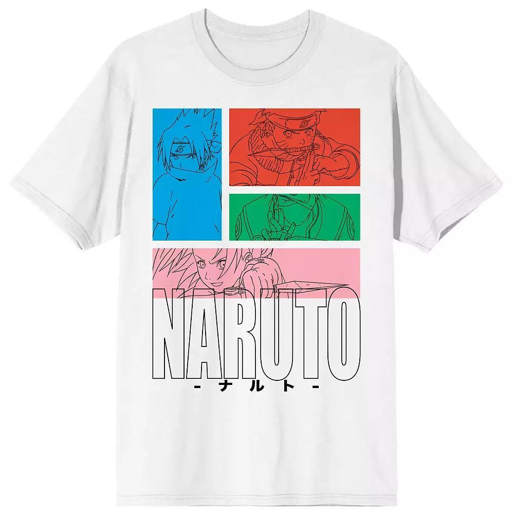 Men's Naruto Classic Group Squares Tee, Size: XXL, White Product Image