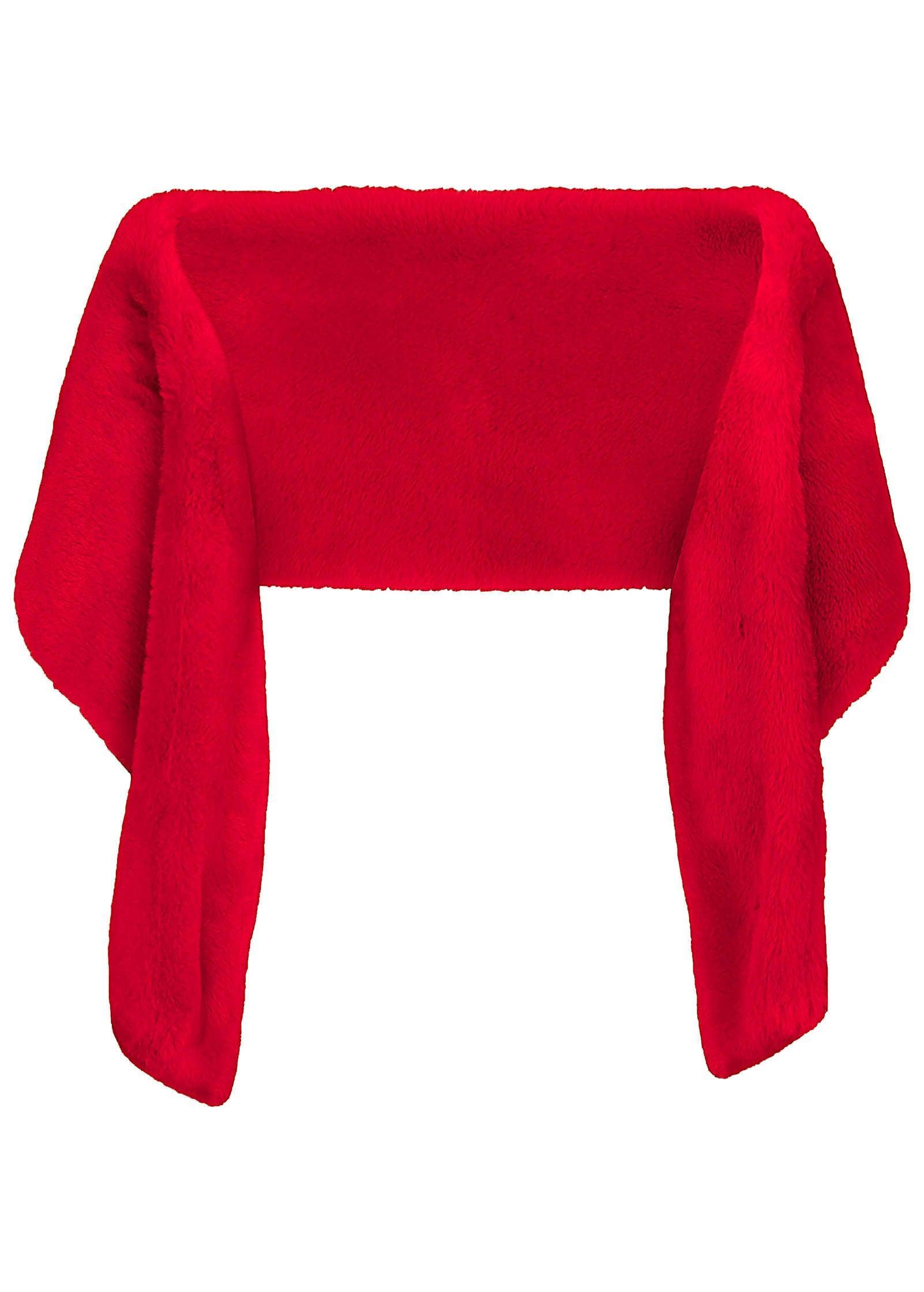 Faux-Fur Wrap - Red Product Image