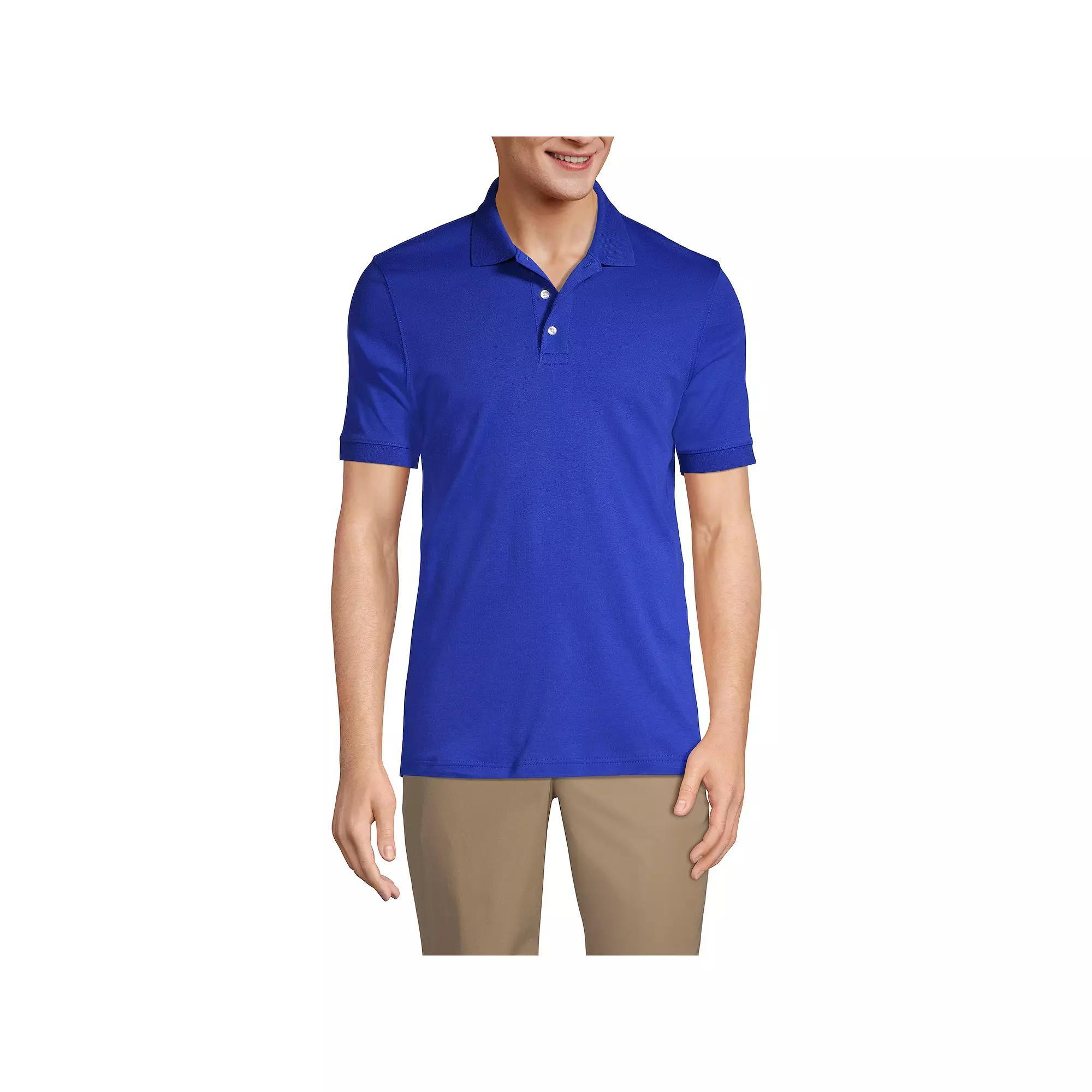 Men's Lands' End Short Sleeve Interlock Polo Shirt, Size: Small, Green Product Image