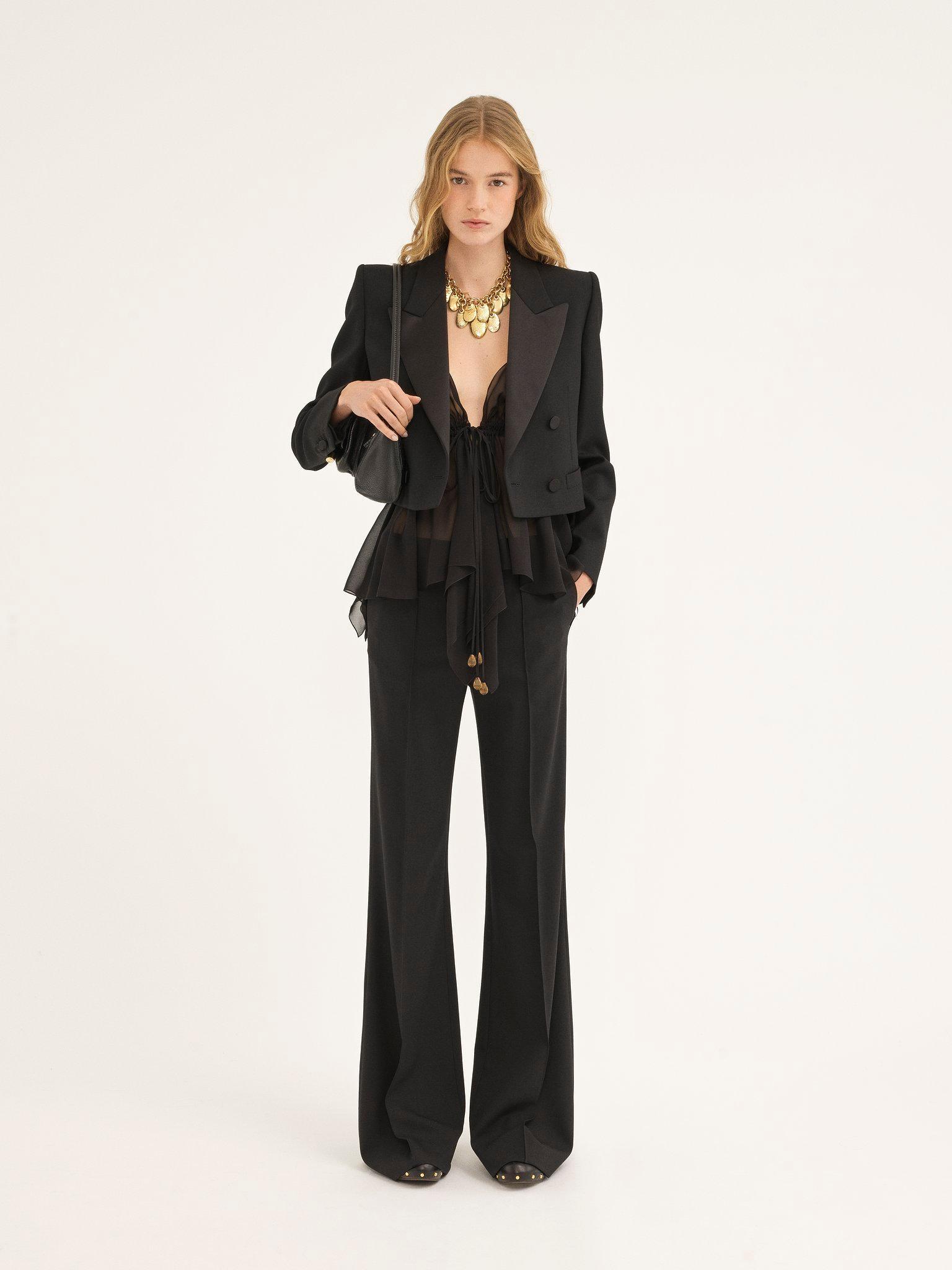 Flare pants in stretch wool Product Image