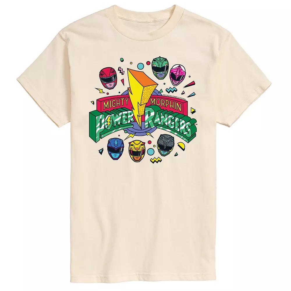 Men's Power Rangers 90s Logo Graphic Tee, Size: Large, Beige Product Image