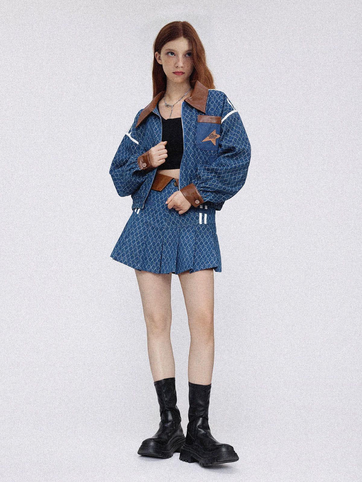 Aelfric Eden Vintage Denim Jacquard Cropped Jacket Product Image