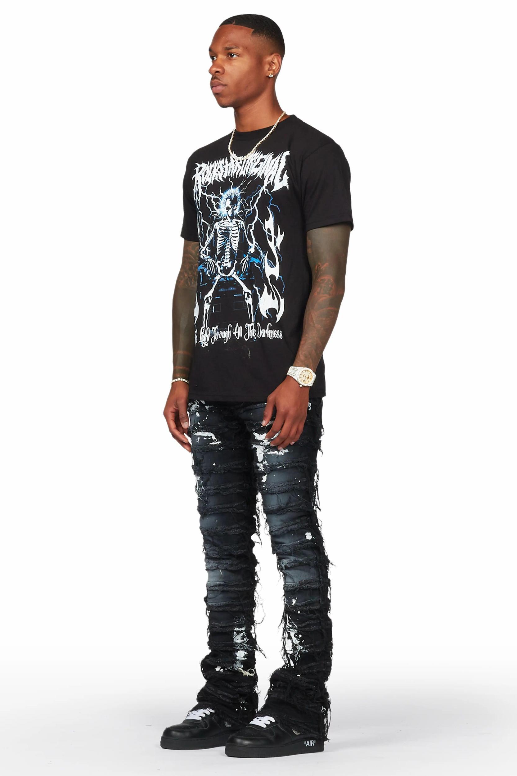 Garson Black Painter Stacked Flare Jean Male Product Image