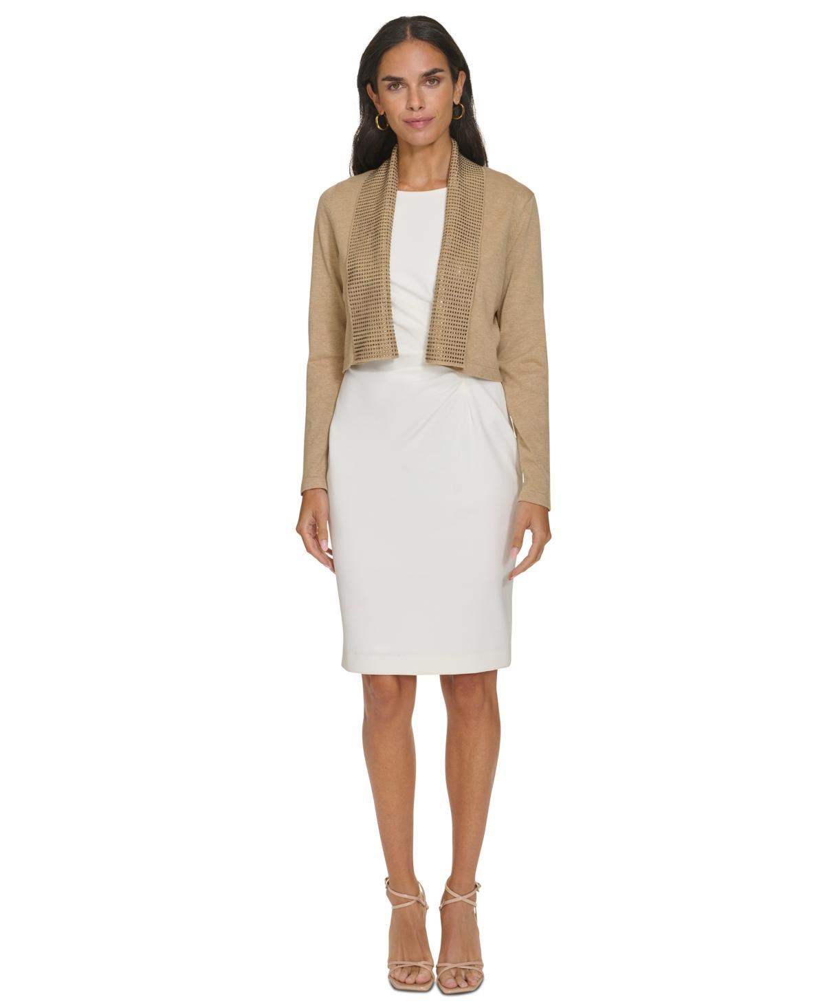 Calvin Klein Womens Embellished Shrug Cardigan Product Image