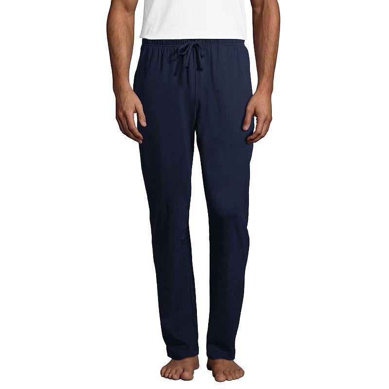 Big & Tall Lands End Knit Jersey Sleep Pants, Mens Grey Heather Product Image