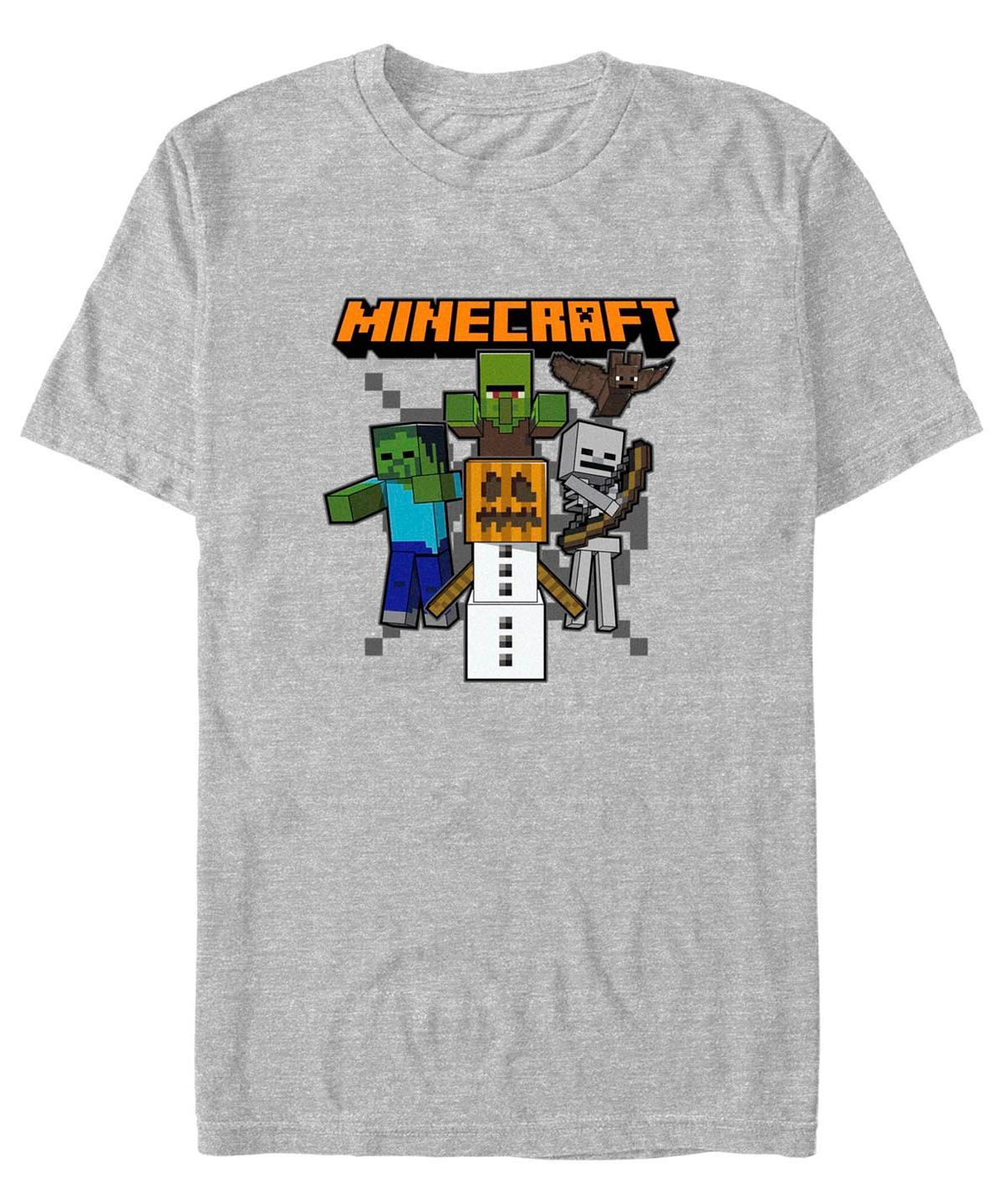 Big & Tall Minecraft Halloween Characters Halloween Graphic Tee, Men's, Size: XXL Tall, Athletic Grey Product Image