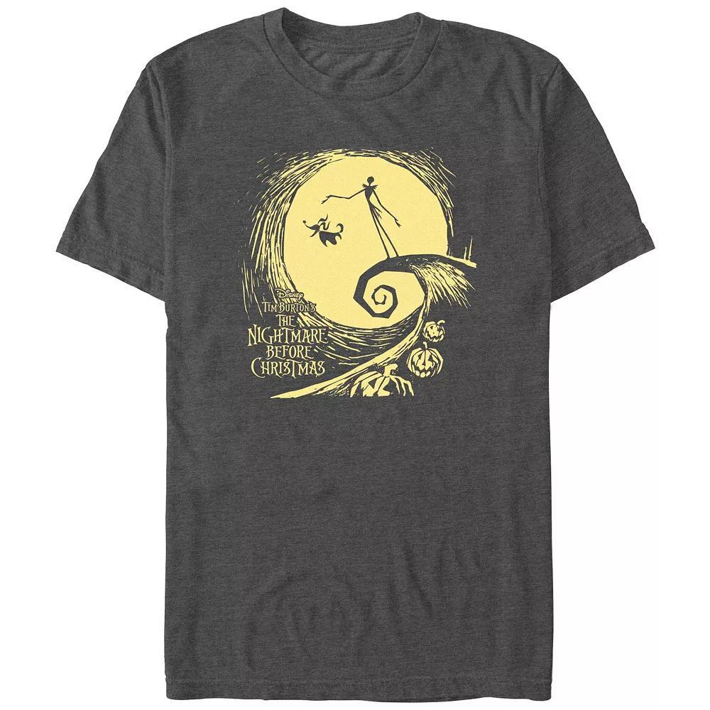Disney's The Nightmare Before Christmas Jack And Zero At Night Men's Graphic Tee, Size: XL, Grey Heather Product Image