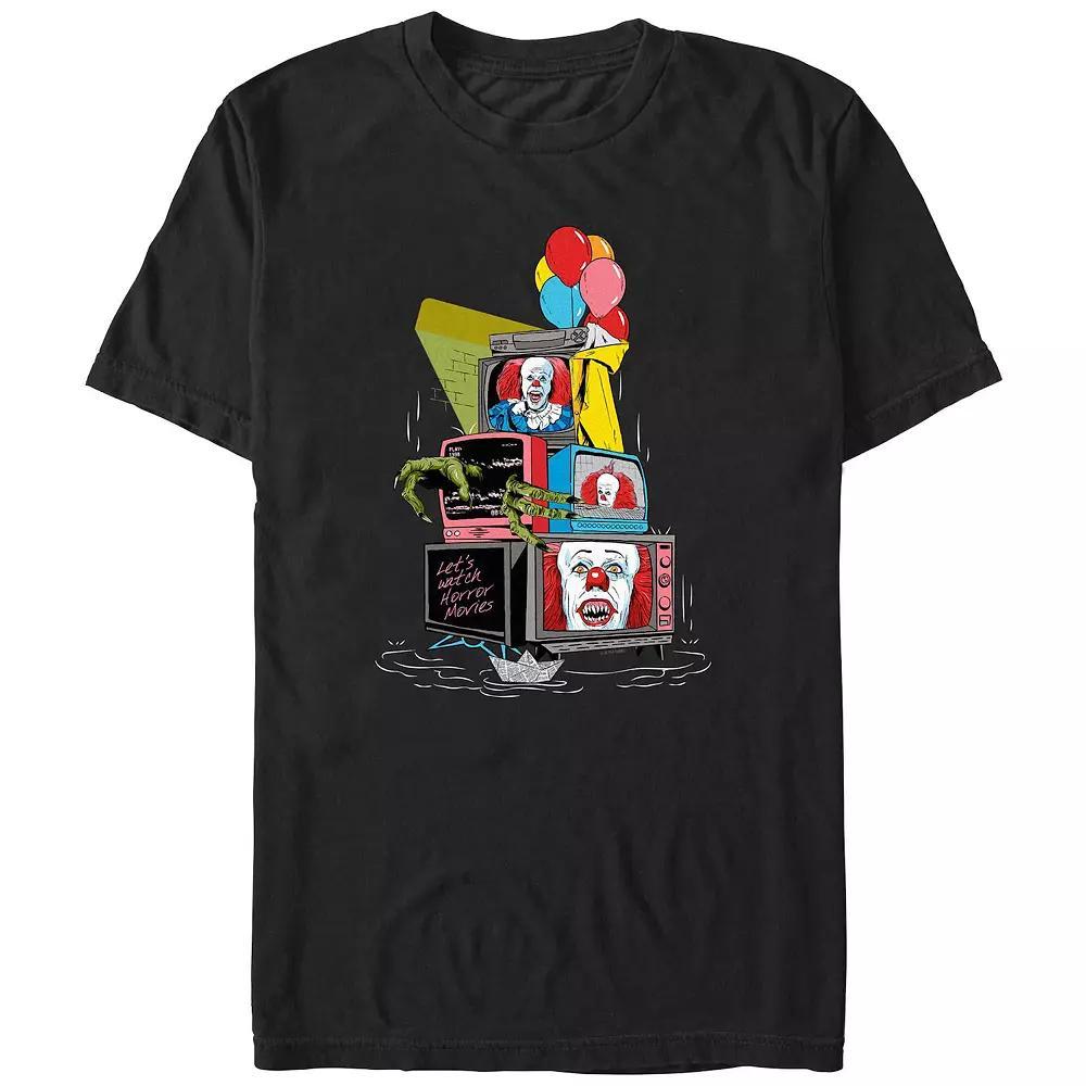 Big & Tall IT Pennywise On TV Graphic Tee, Men's, Size: XXL Tall, Black Product Image