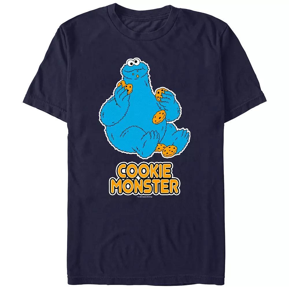 Men's Sesame Street Cookie Monster Eating Graphic Tee, Size: XS, Blue Product Image