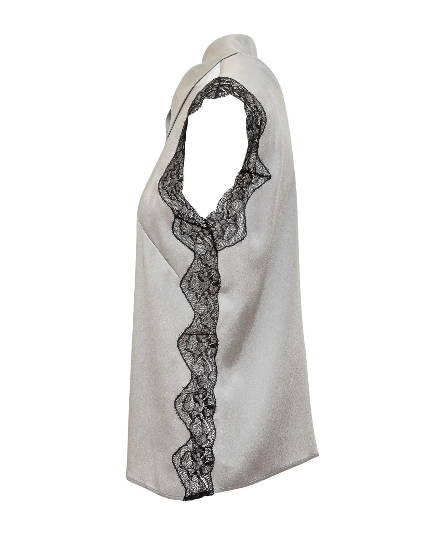 ALBERTA FERRETTI Satin Shirt In Grey Product Image