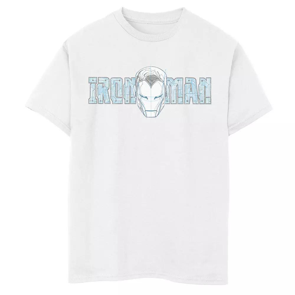 Boys 8-20 Marvel Iron Man Face Sketch Block Text Portrait Graphic Tee, Boys Product Image