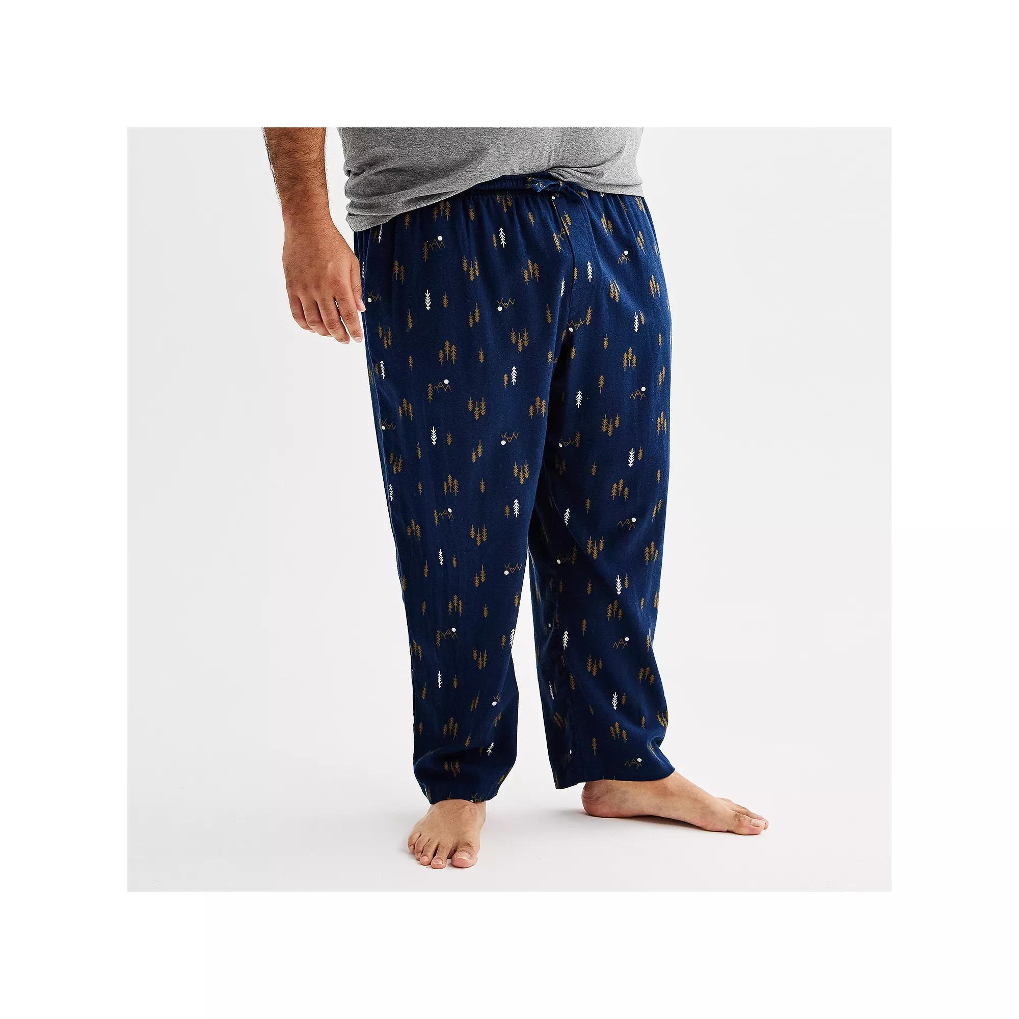 Big & Tall Sonoma Goods For Life Flannel Drawstring Pajama Pants, Mens Scenic Blue Product Image