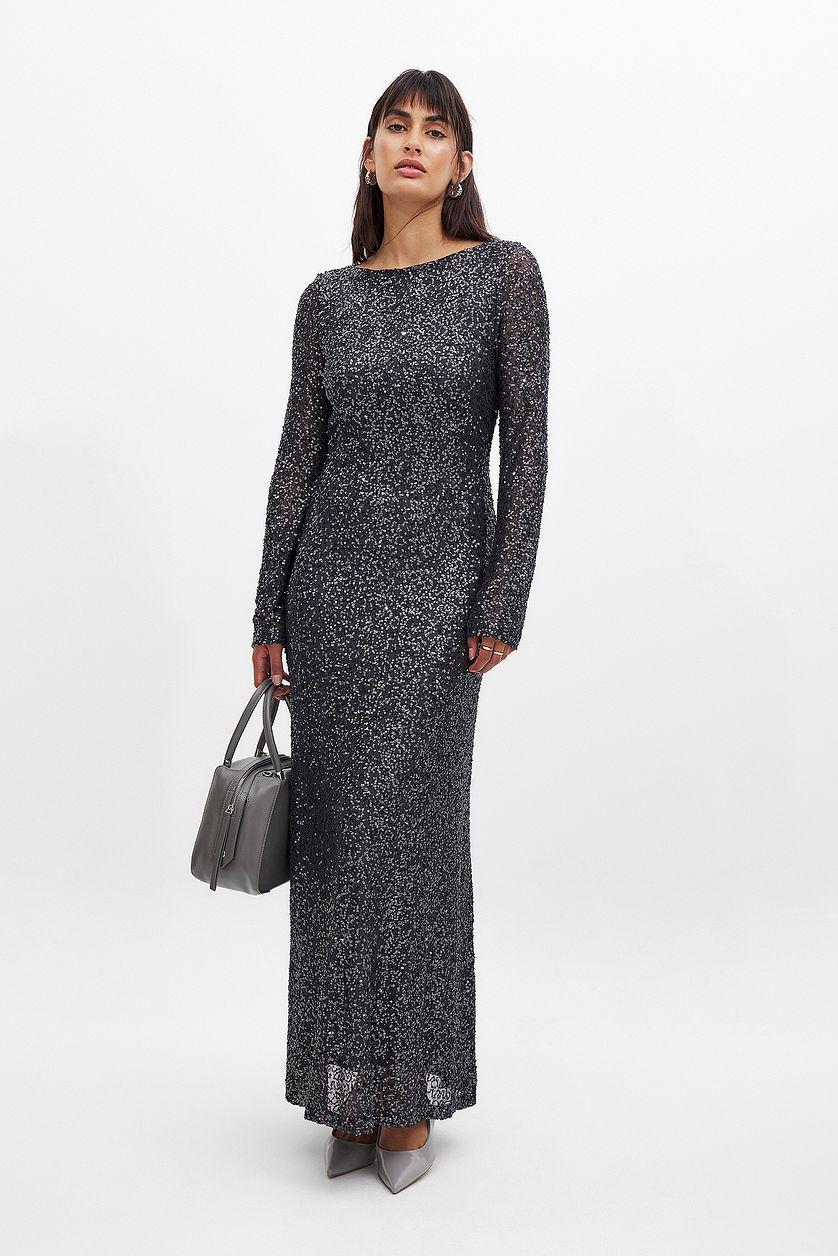 Open Back Sequin Maxi Dress Product Image