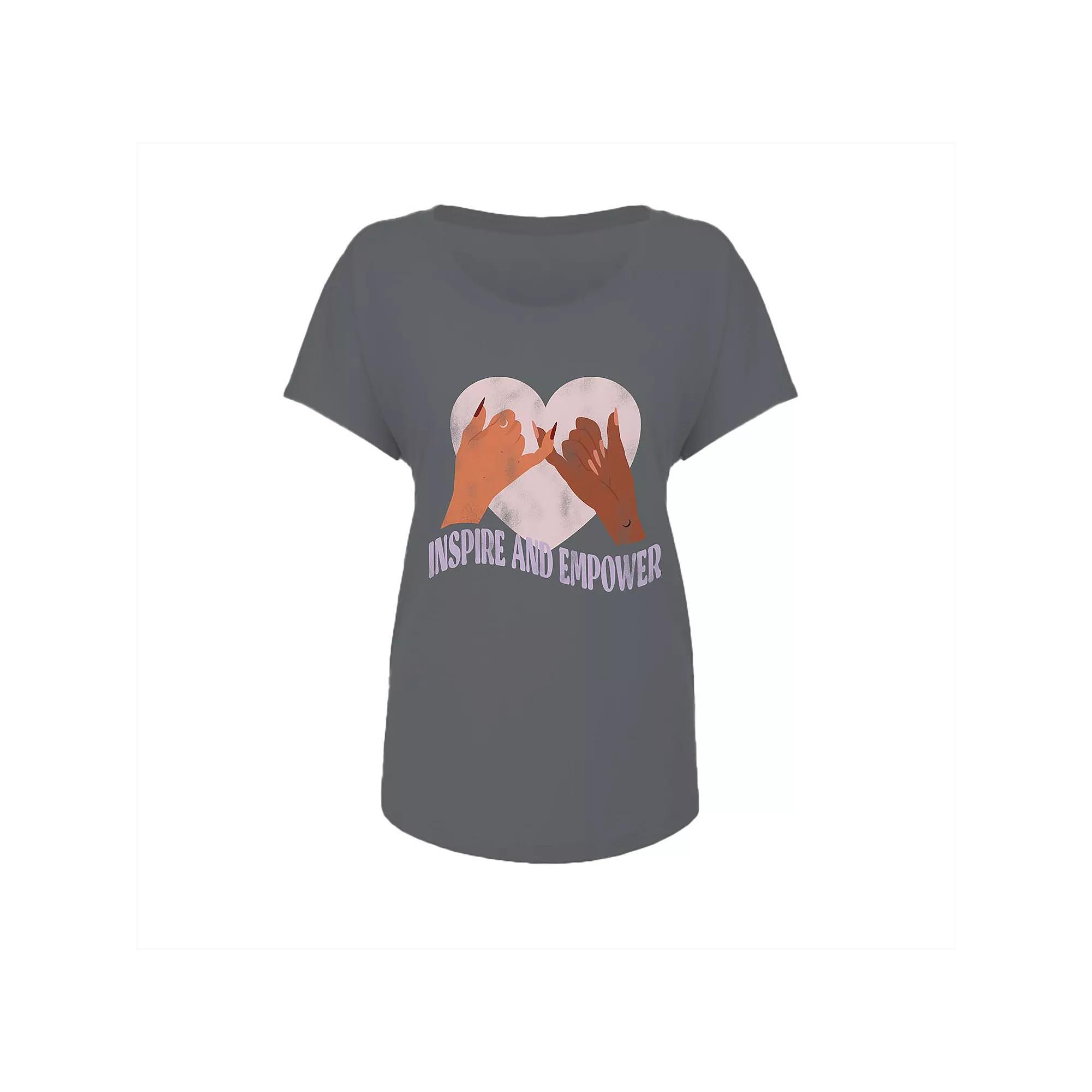 Juniors Grayson Threads Inspire and Empower Graphic Tee, Womens Premium Grey Product Image